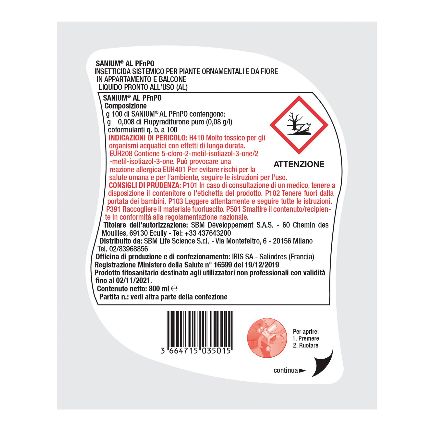 Insetticida PROTECT GARDEN Sanium 800 ml - 9