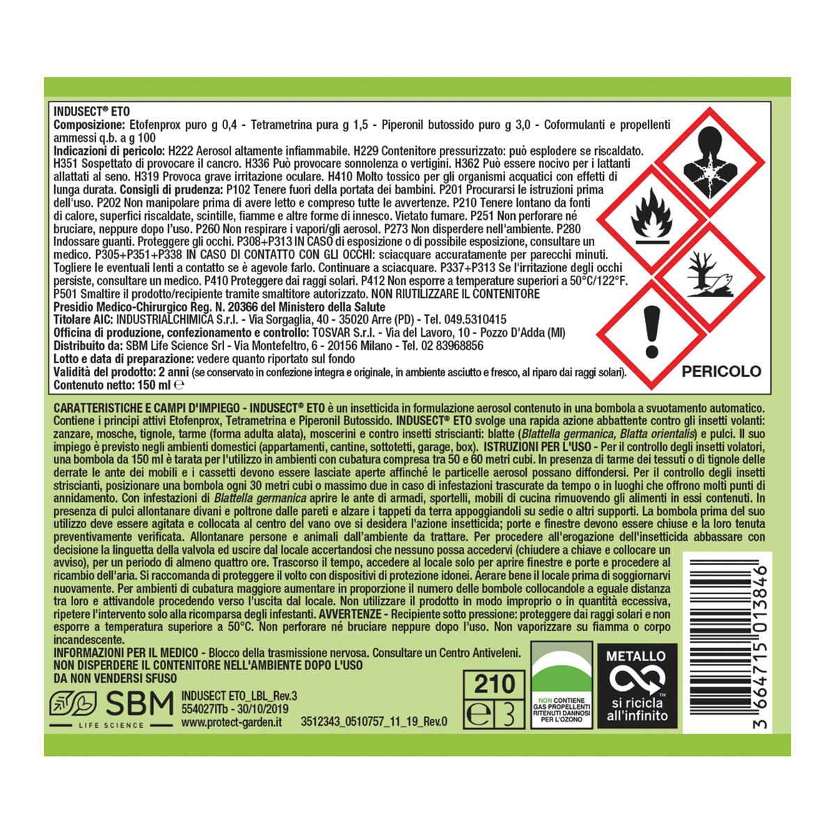 Insetticida spray per cimice e formiche e mosche e ragni e zanzare PROTECT HOME 150 ml - 4