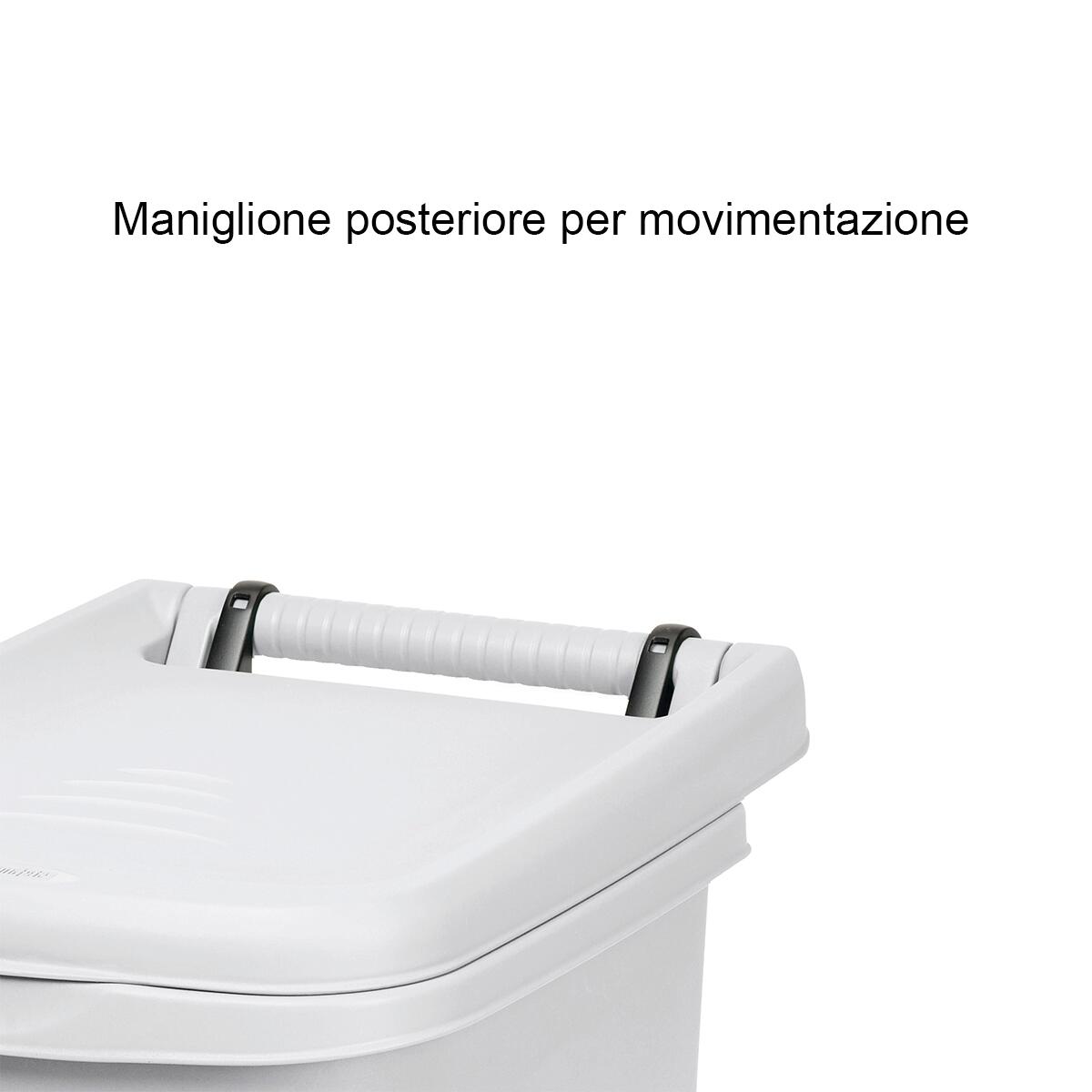 Pattumiera Urban Eco System con pedale bianco STEFANPLAST a pedale bianco 80 L - 5