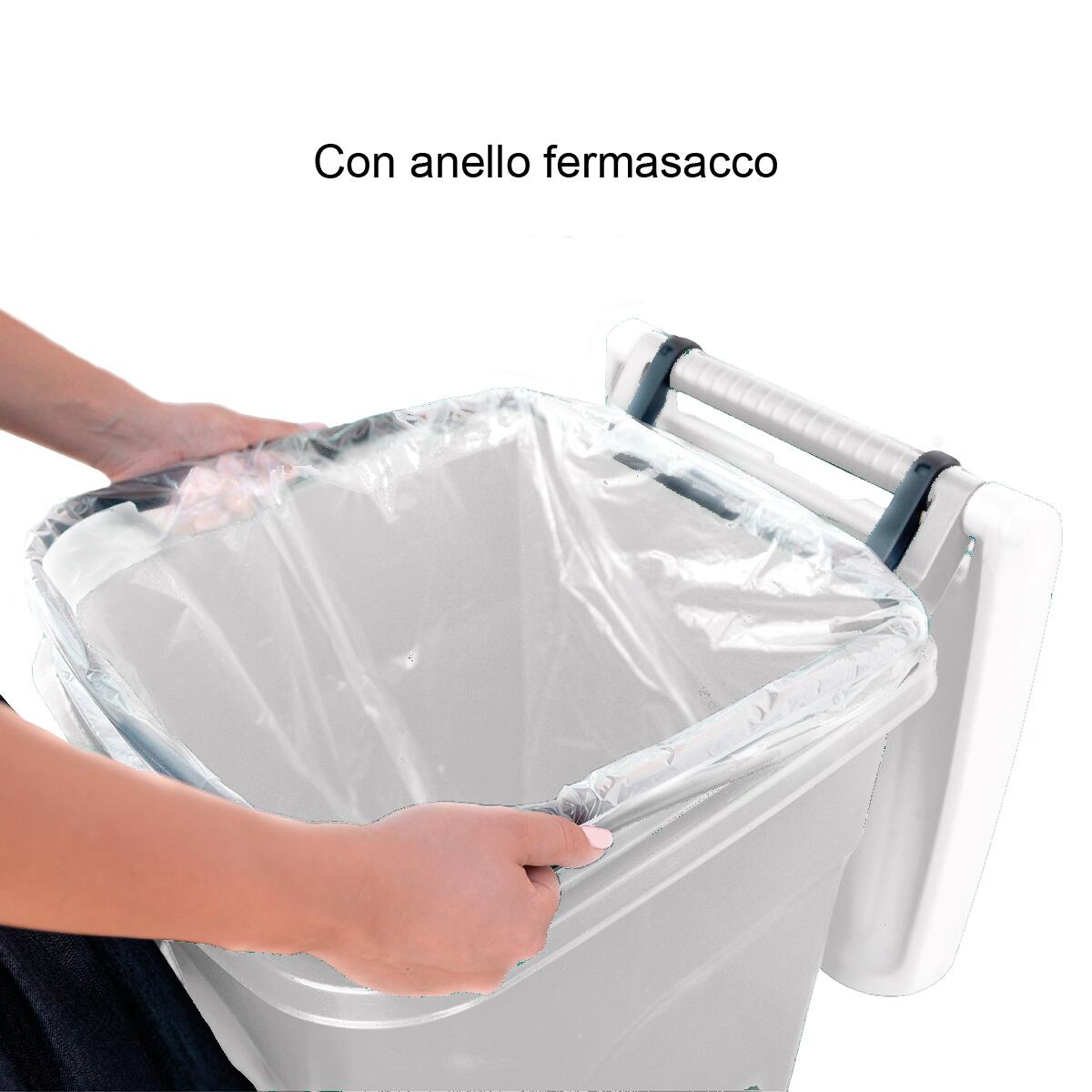 Pattumiera Urban Eco System con pedale bianco STEFANPLAST a pedale bianco 80 L - 4