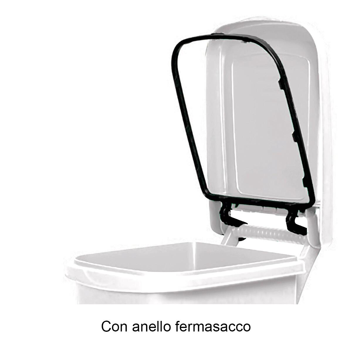 Pattumiera Urban Eco System con pedale bianco STEFANPLAST a pedale bianco 80 L - 3