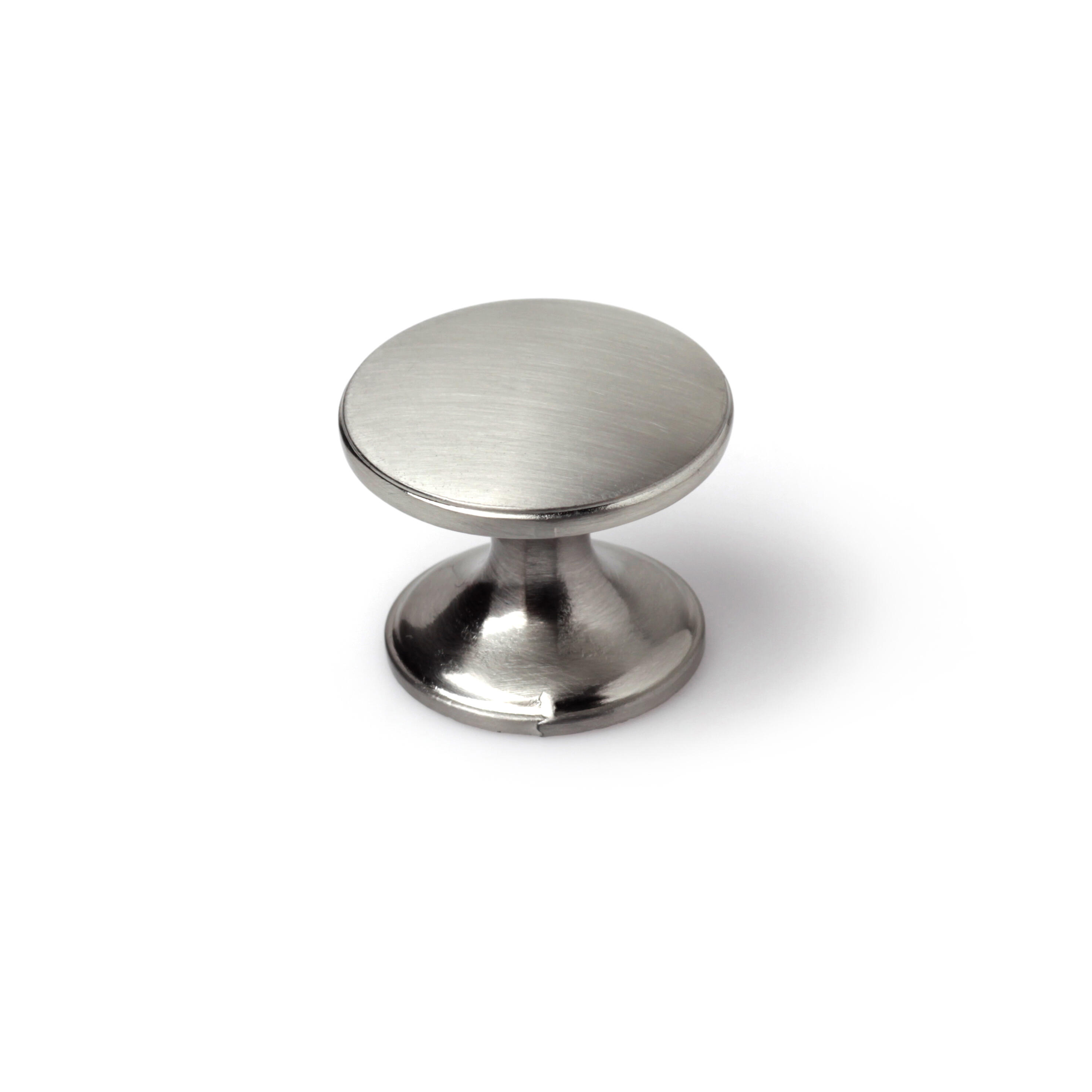 4 boutons de meuble ronds, zamak argent brossé, Diam.33 mm - 5