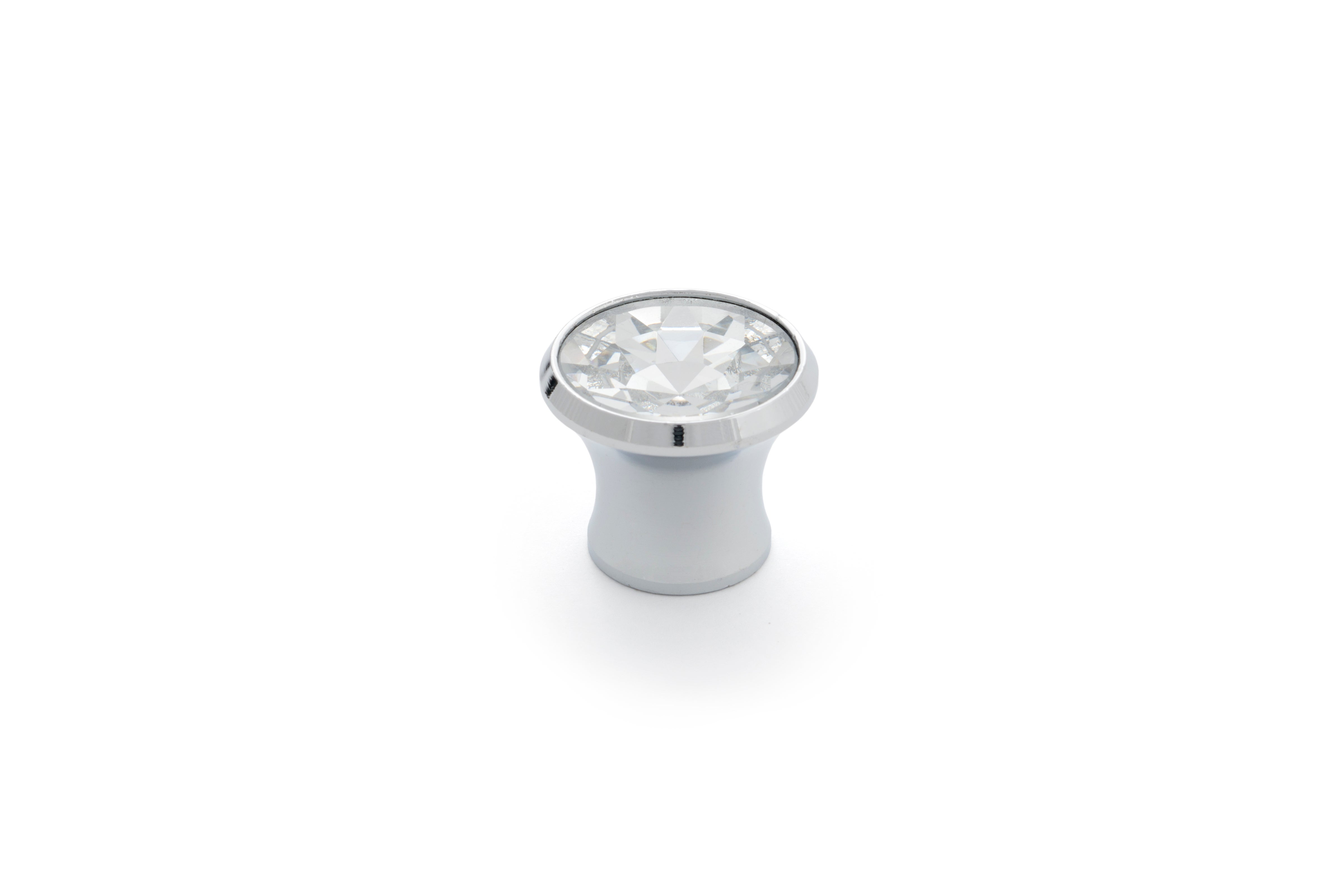 4 boutons de meuble Cylindrique, aluminium argent chromé - 2