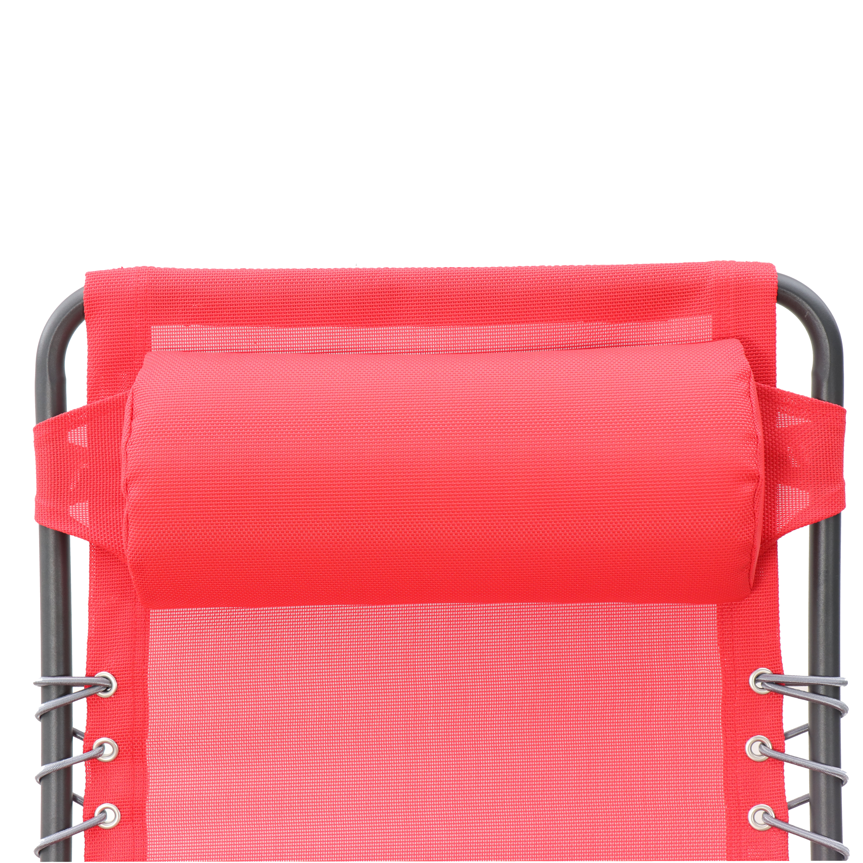 Sedia da giardino con cuscino rosso e braccioli Zero Gravity struttura in acciaio, seduta in textilene rosso - 8