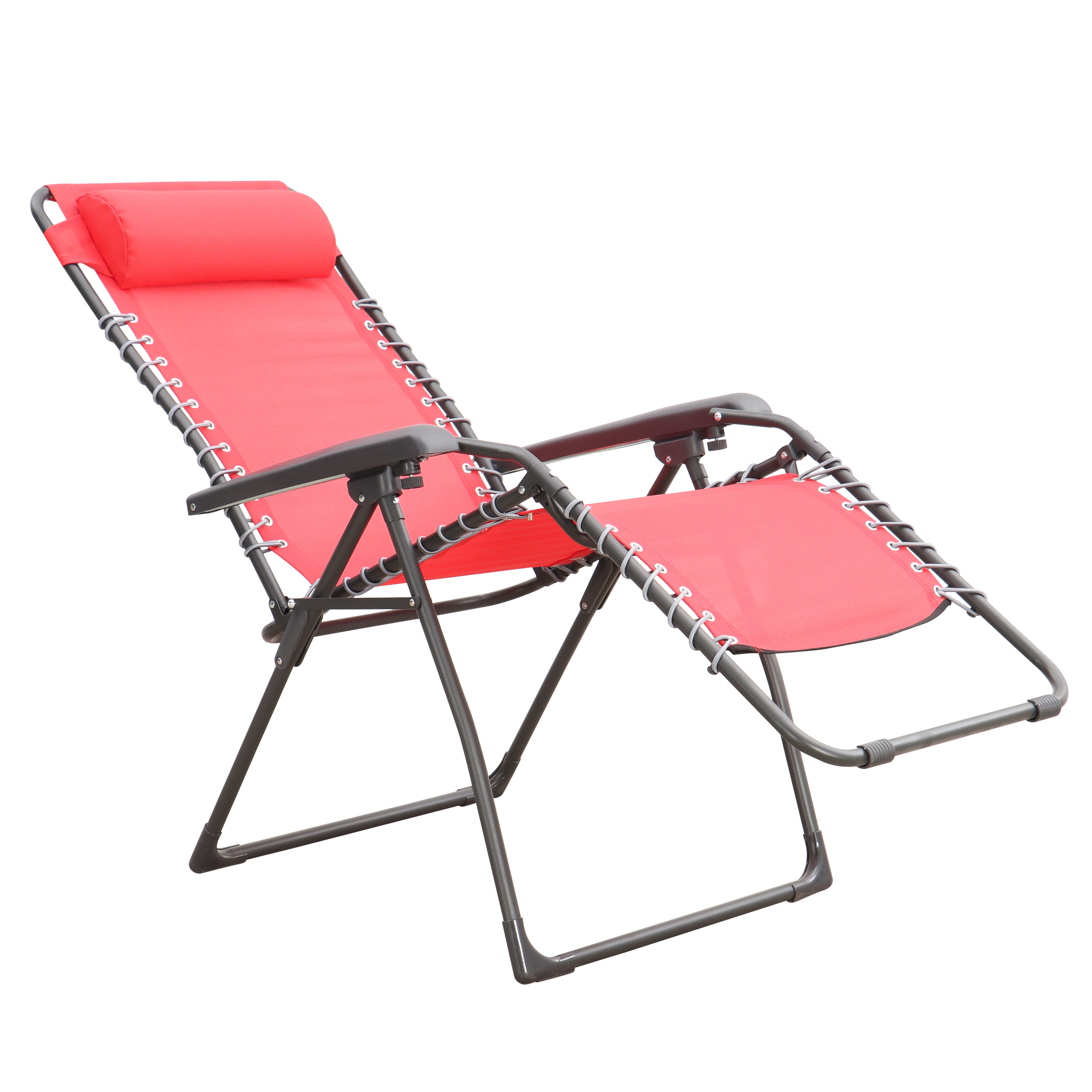 Sillón de exterior de metal naterial zero gravity rojo