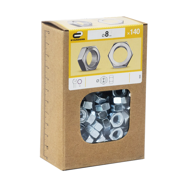 140 tuerca hexagonal de acero cincado Ø 8 mm
