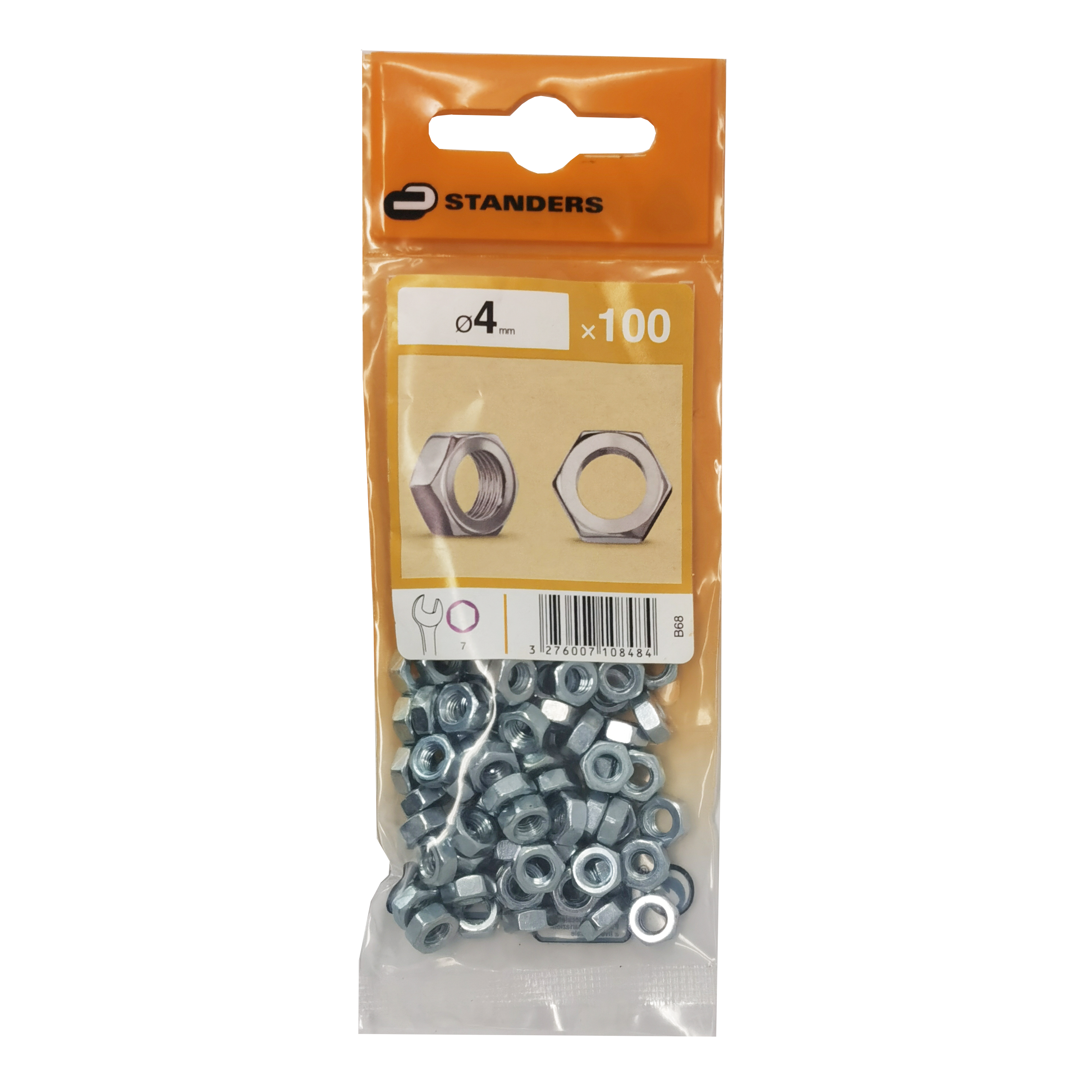 100 porcas STANDERS SEXTAVADA ZINCO D4 - 3