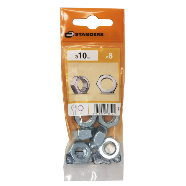8 tuerca hexagonal de acero cincado Ø 10 mm