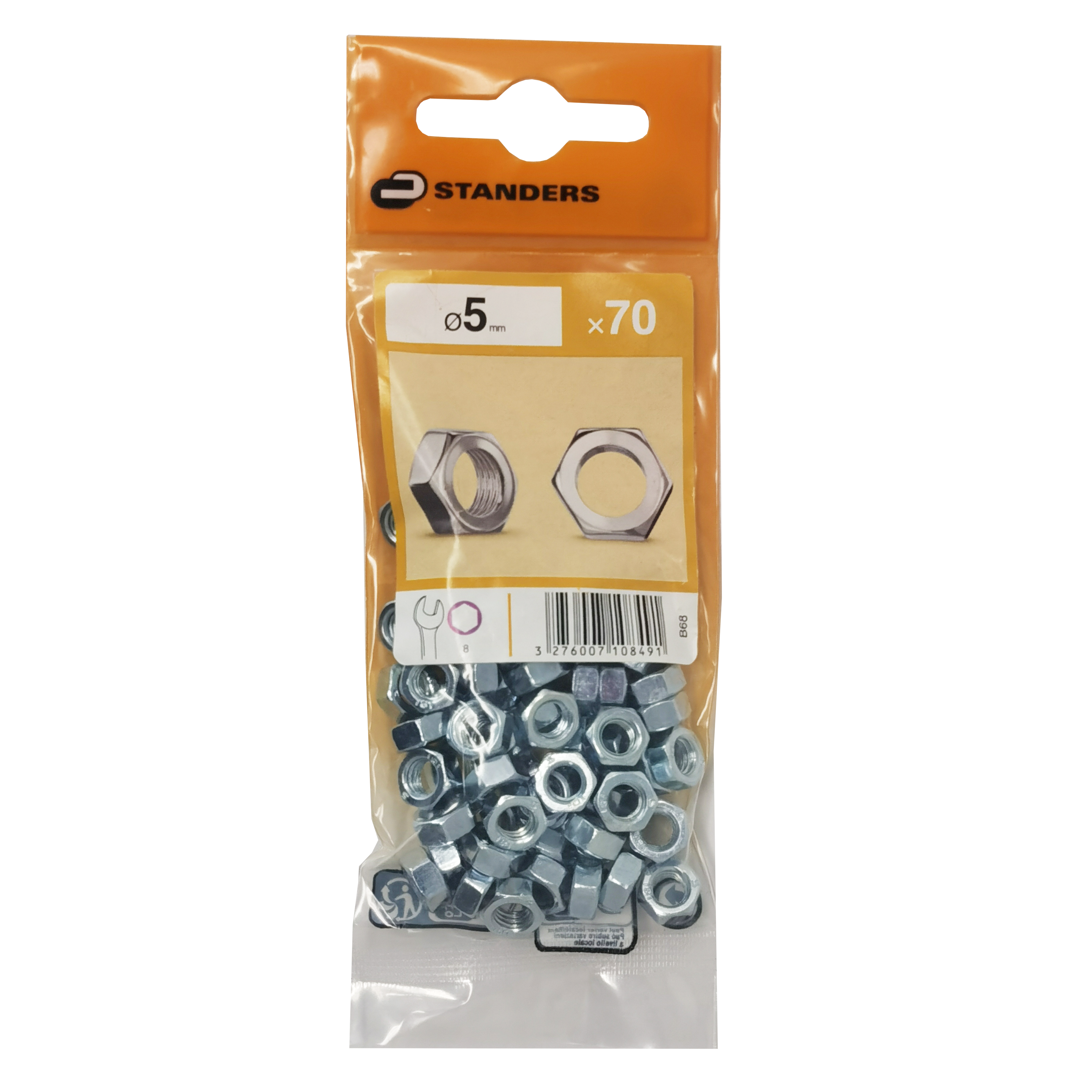 70 porcas STANDERS SEXTAVADA ZINCO D5 - 3