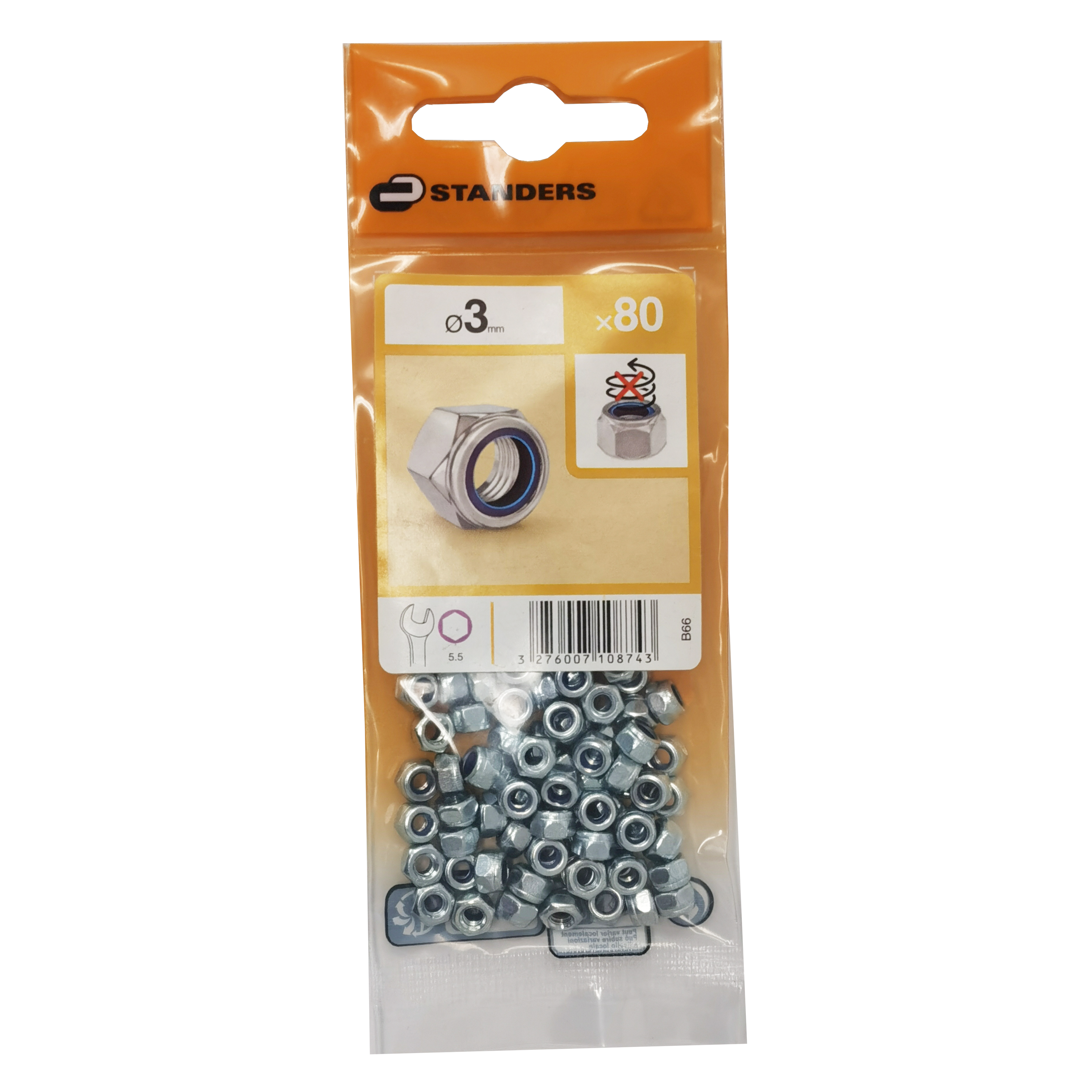 80 porcas STANDERS AUTOBLOCANTE ZINCO D3 - 4