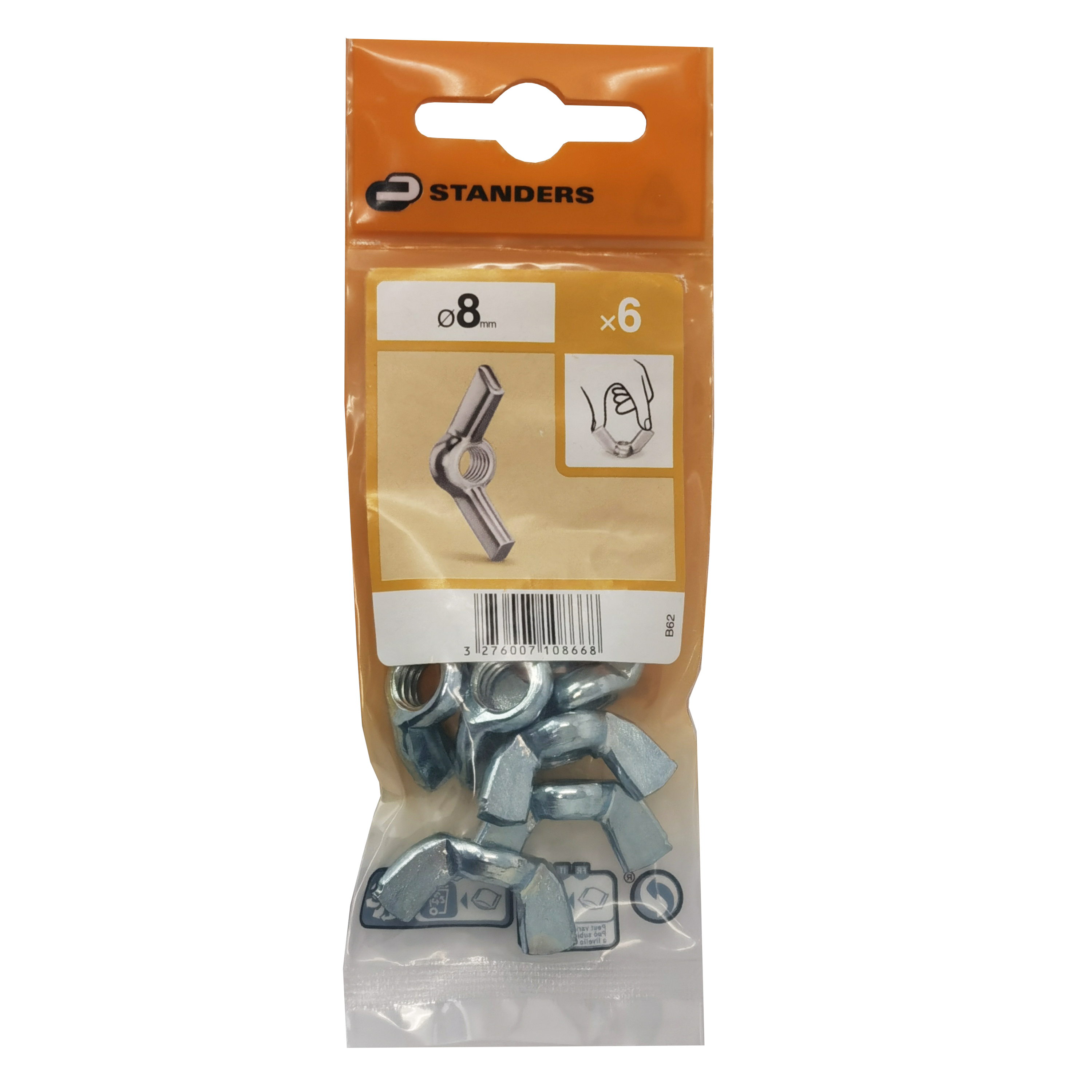 Porcas de orelhas  6 ZINCO D8 - 4