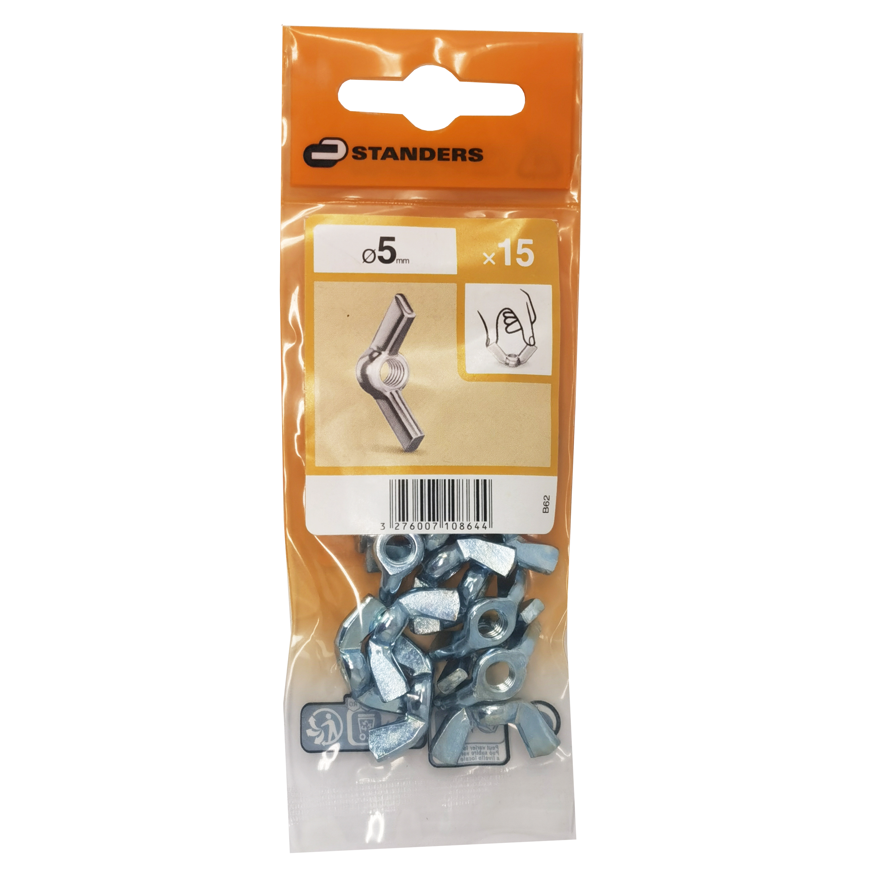 15 porcas STANDERS DE ORELHAS ZINCO D5 - 4