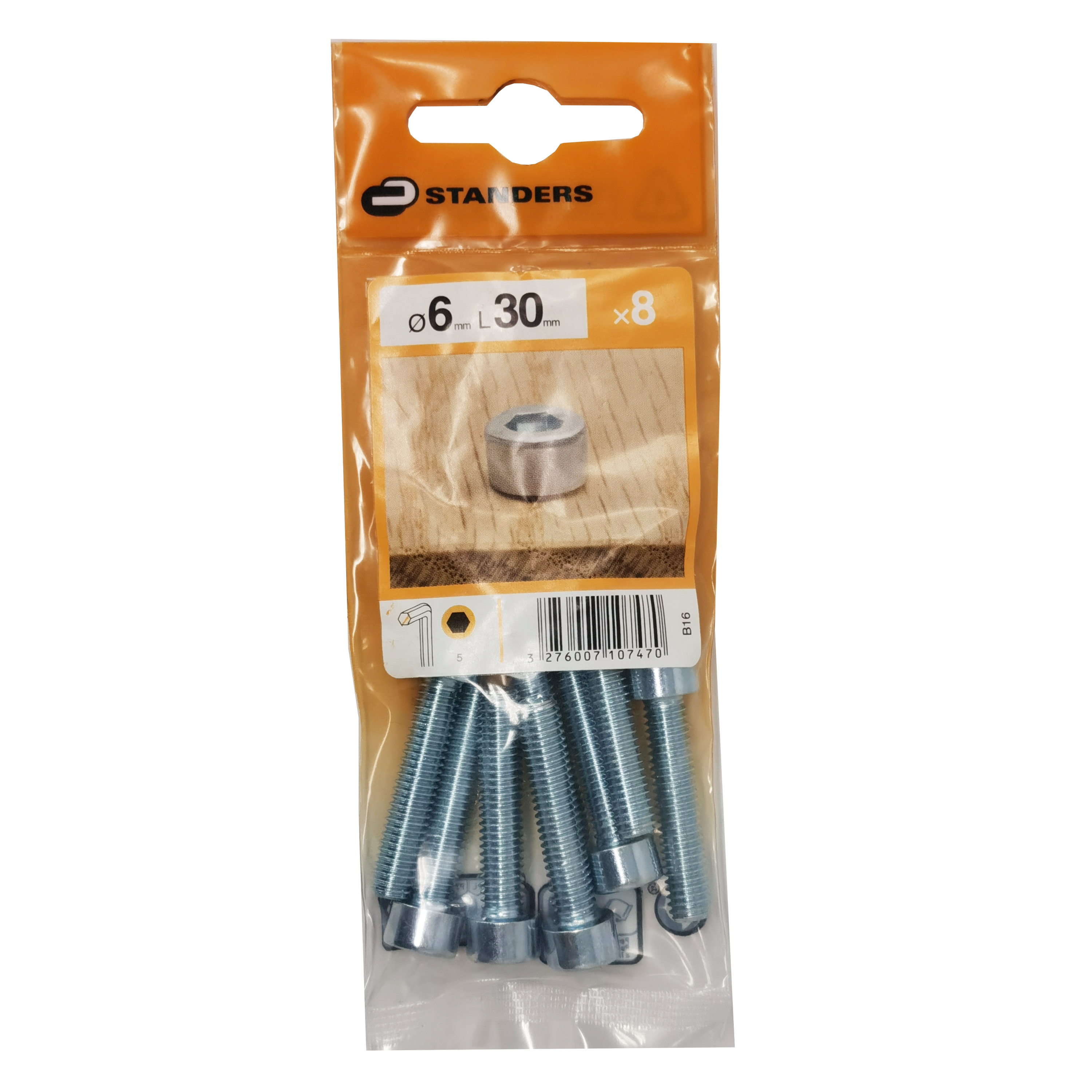 8 tornillo de métrica cabeza cilíndrica abombada de acero , ø 6 x l.30 mm