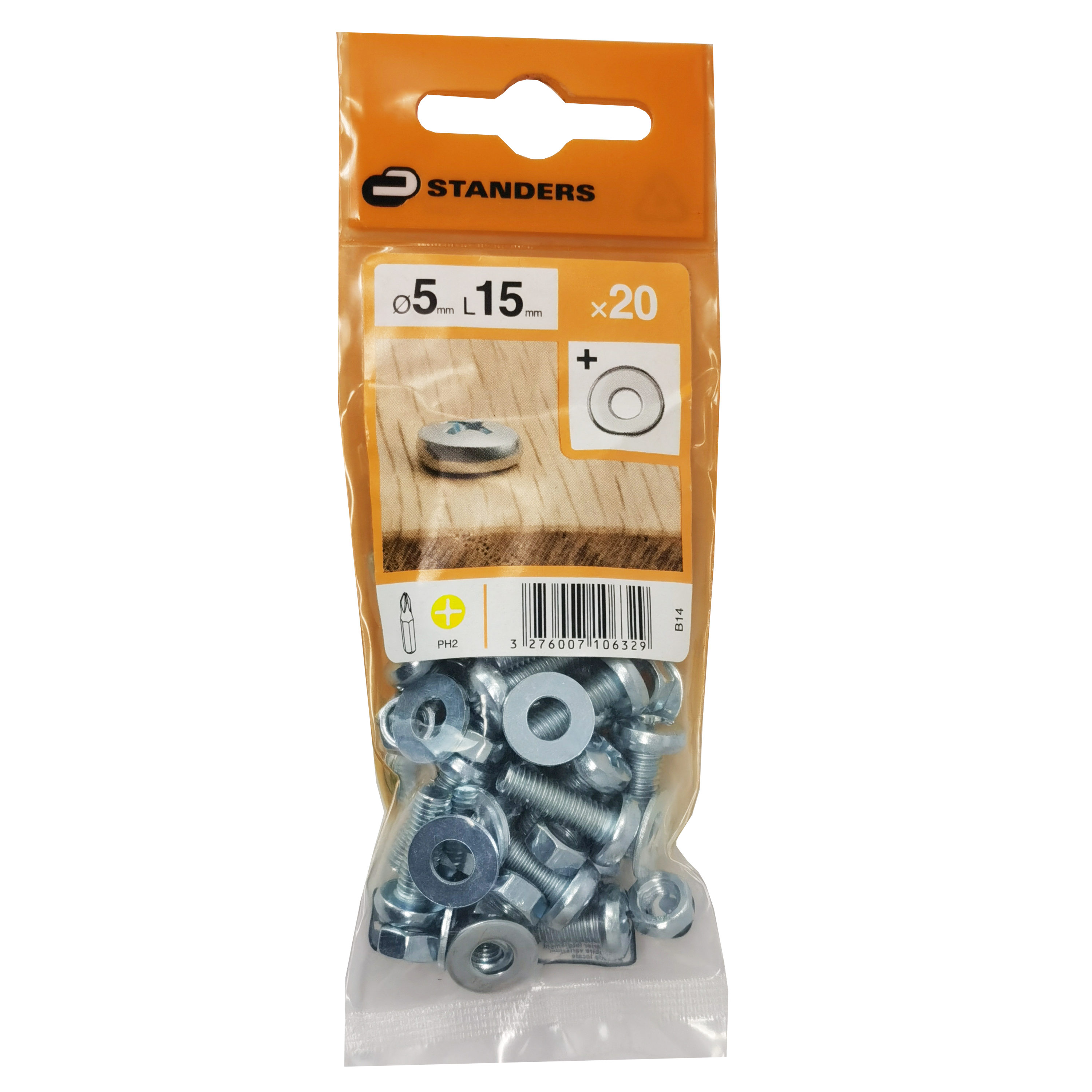 20 tornillo de métrica cabeza semicircular phillips de acero , ø 5 x l.15 mm