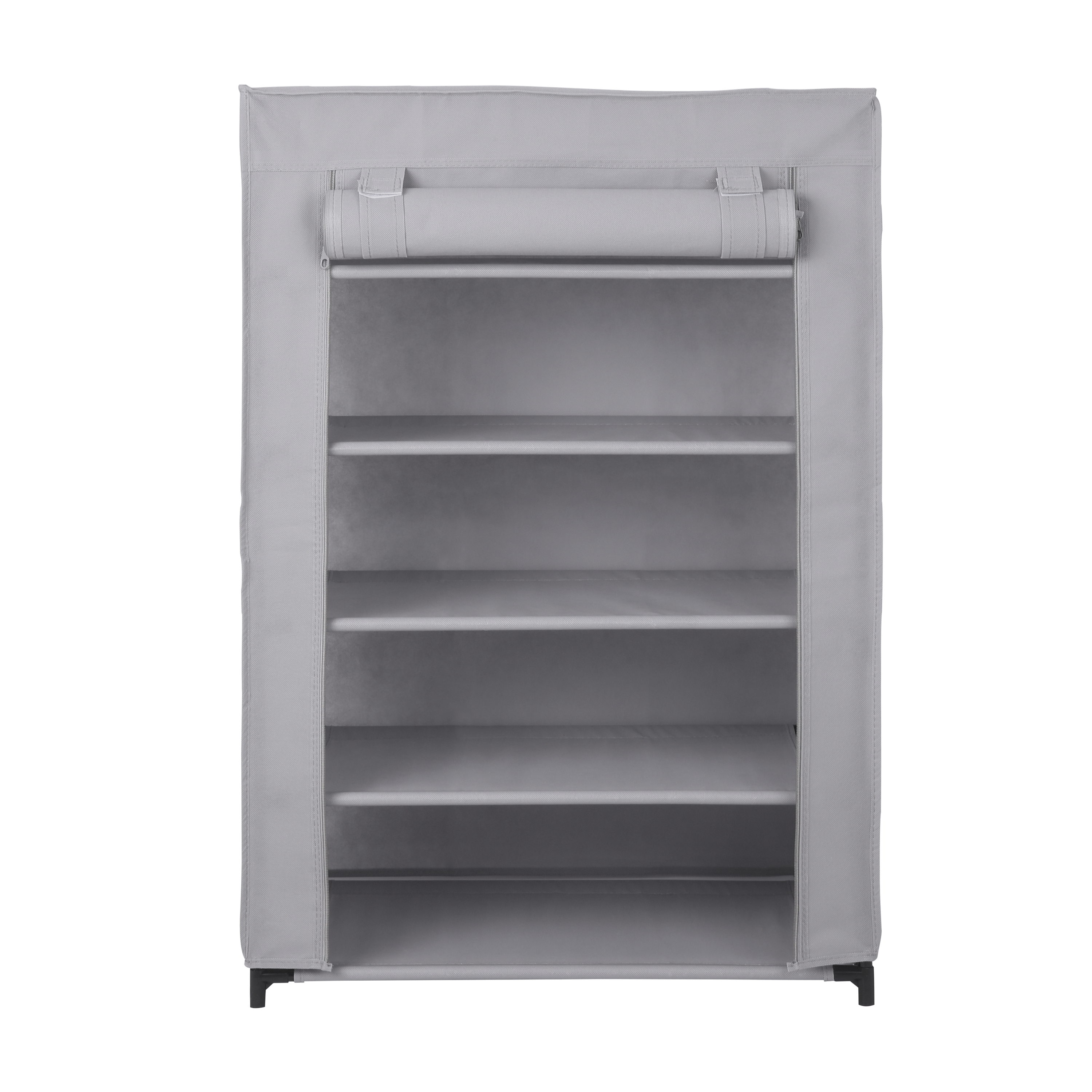 Zapatero Spaceo de tejido gris con 1 compartimento para 15 pares 60x90x35 cm - 12