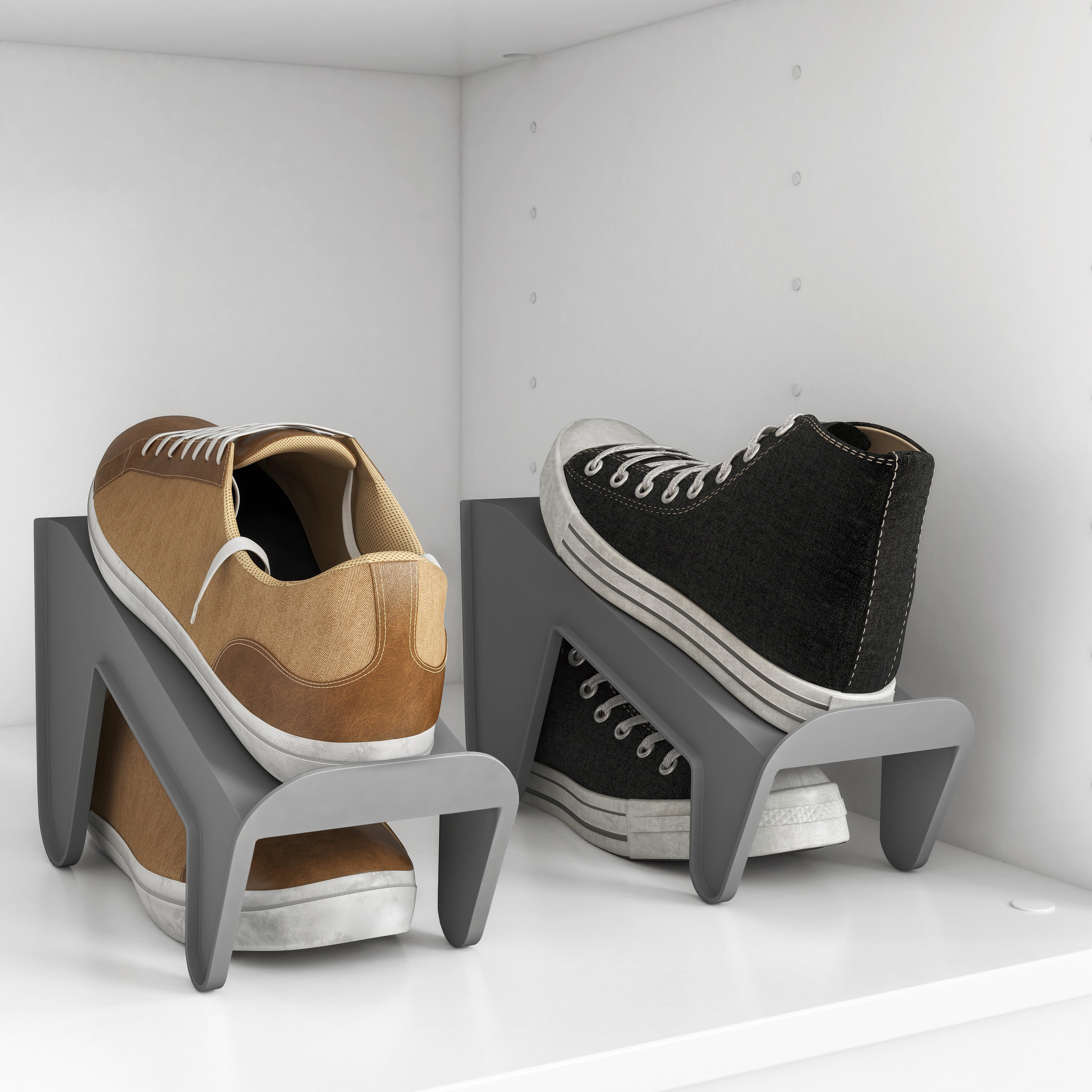 Organizador de ranuras para zapatos extraíble Emuca para 1 par de 10x13.5x24 cm - 3