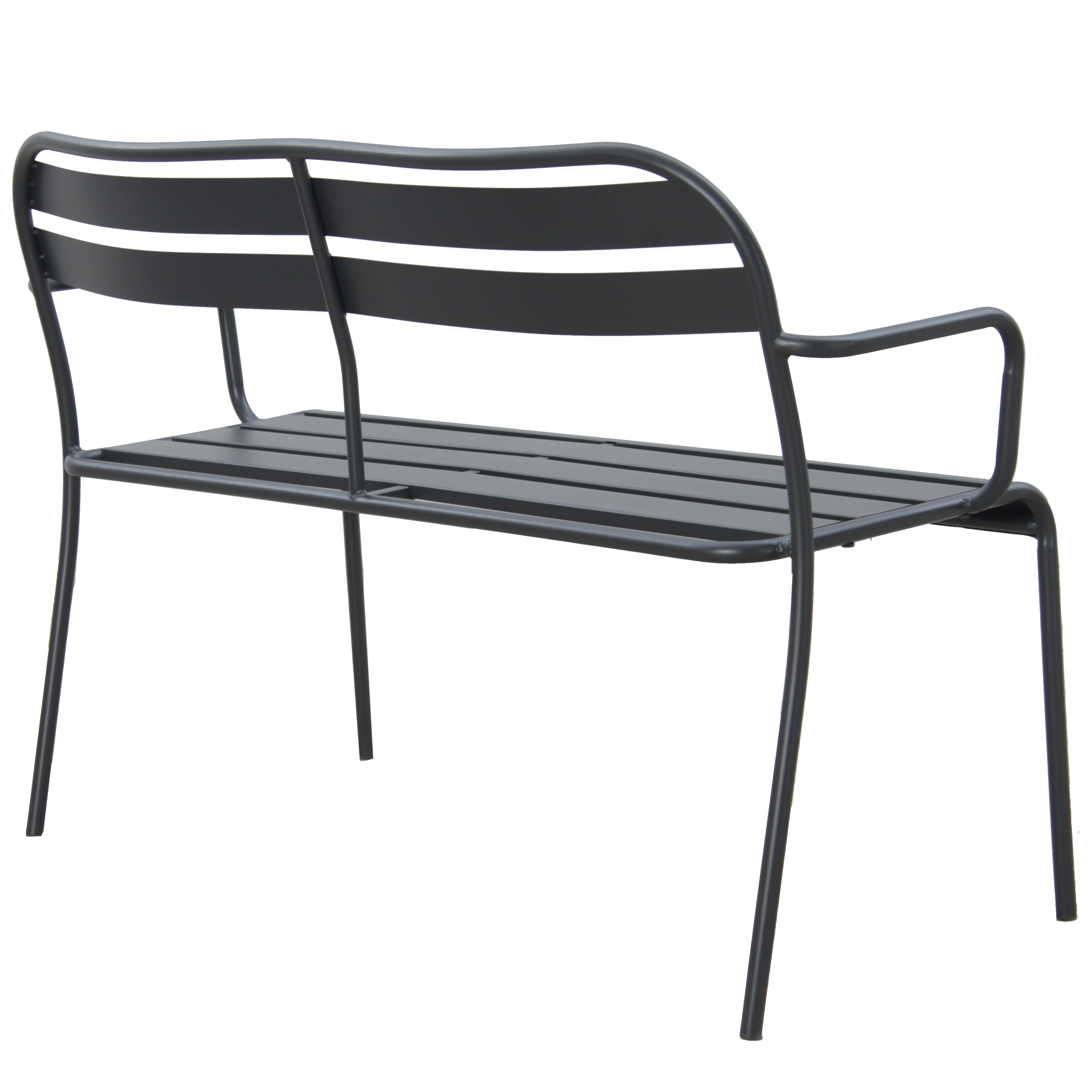 Panca da giardino in acciaio antracite Cafe, 2 posti - 7
