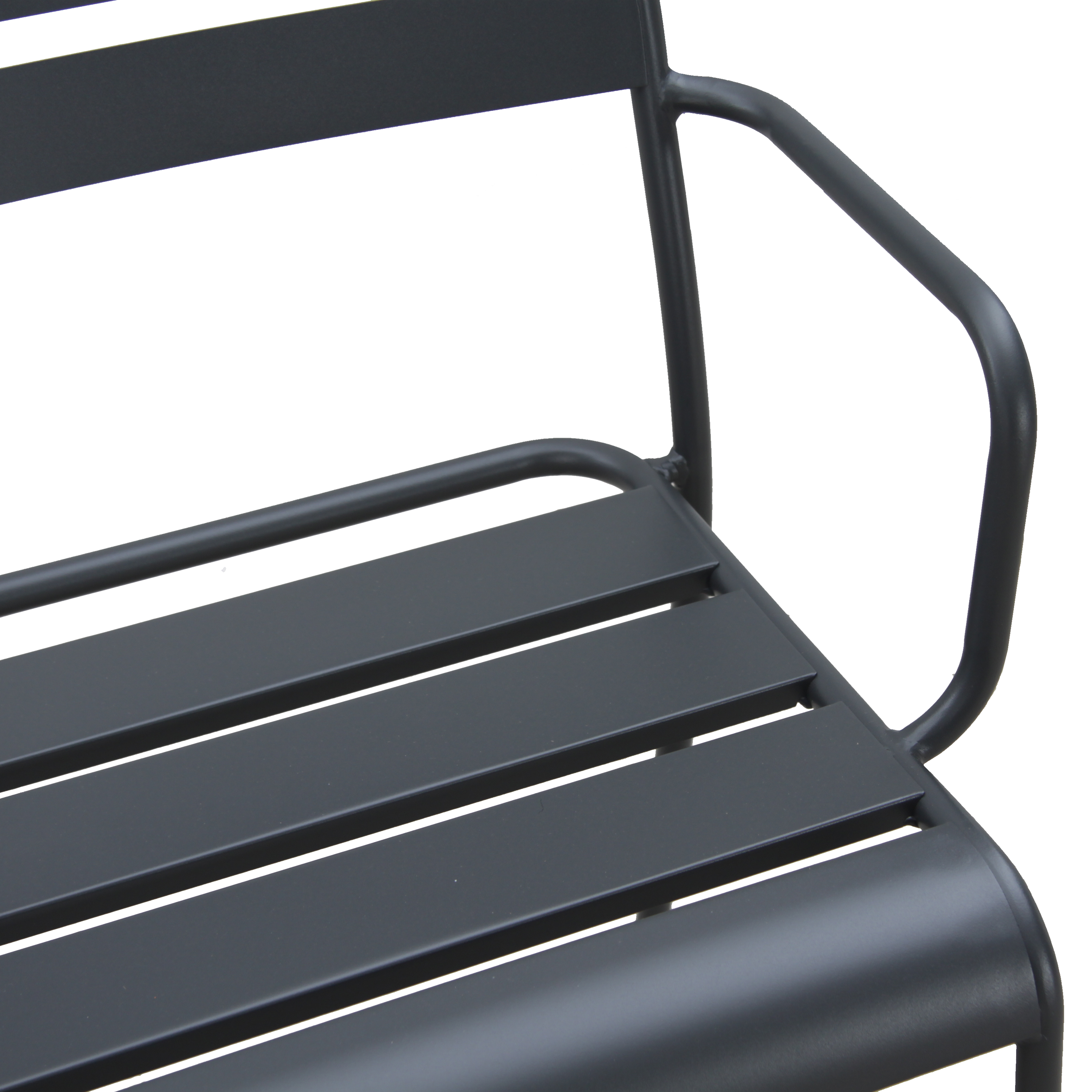 Panca da giardino in acciaio antracite Cafe, 2 posti - 10