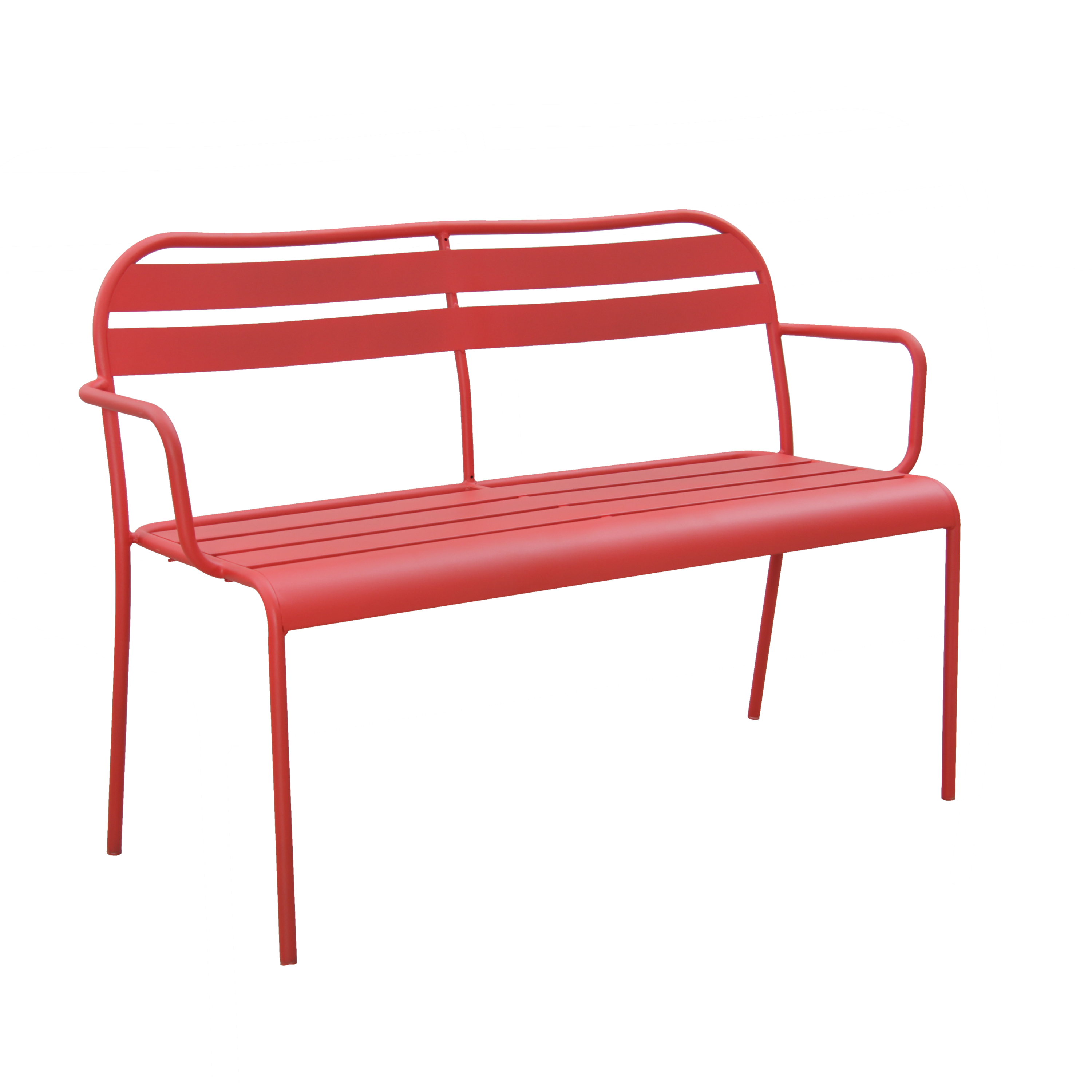 Banco de jardim METAL 118CM VERMELHO - 11