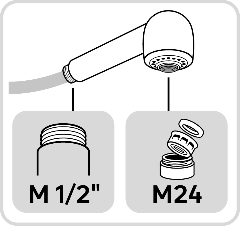 Douchette chromé pour évier, 2 jets, économie d'eau, EQUATION - 6