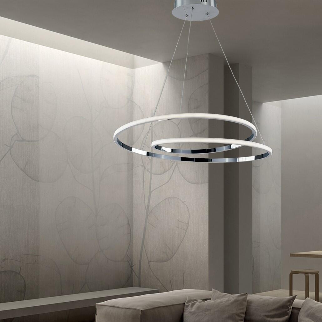 Leroy Merlin Lampadario LED moderno MALENA grigio Ø60cm, luce naturale 5950 lumen