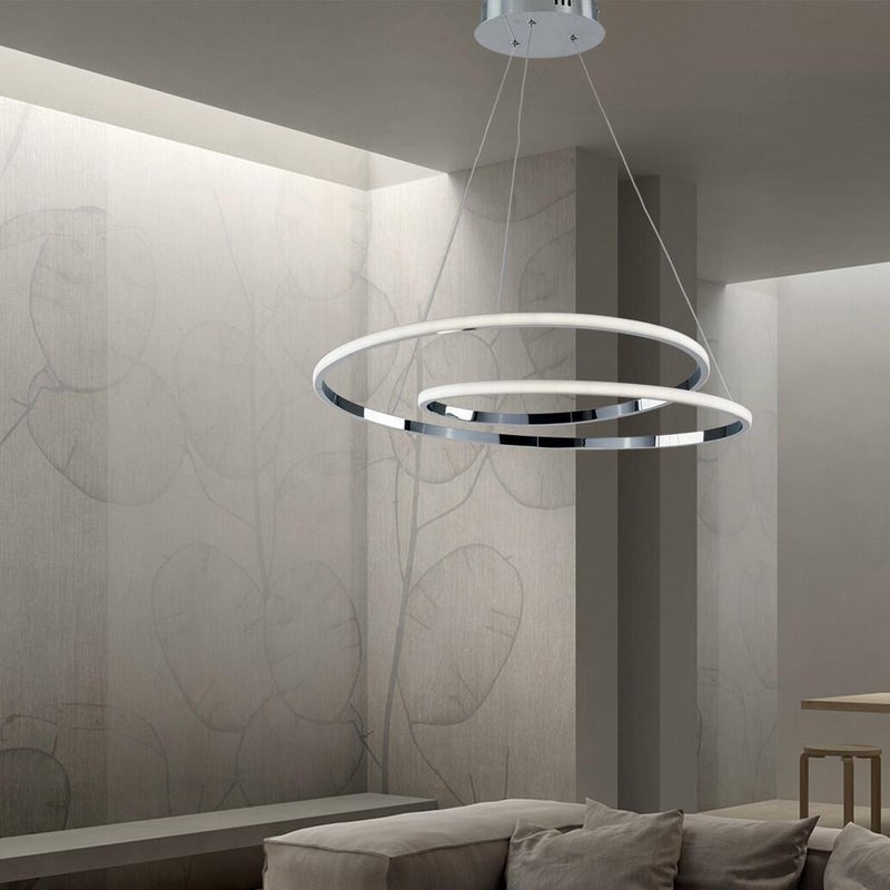 Leroy Merlin Lampadario LED moderno MALENA grigio Ø60cm, luce naturale 5950 lumen