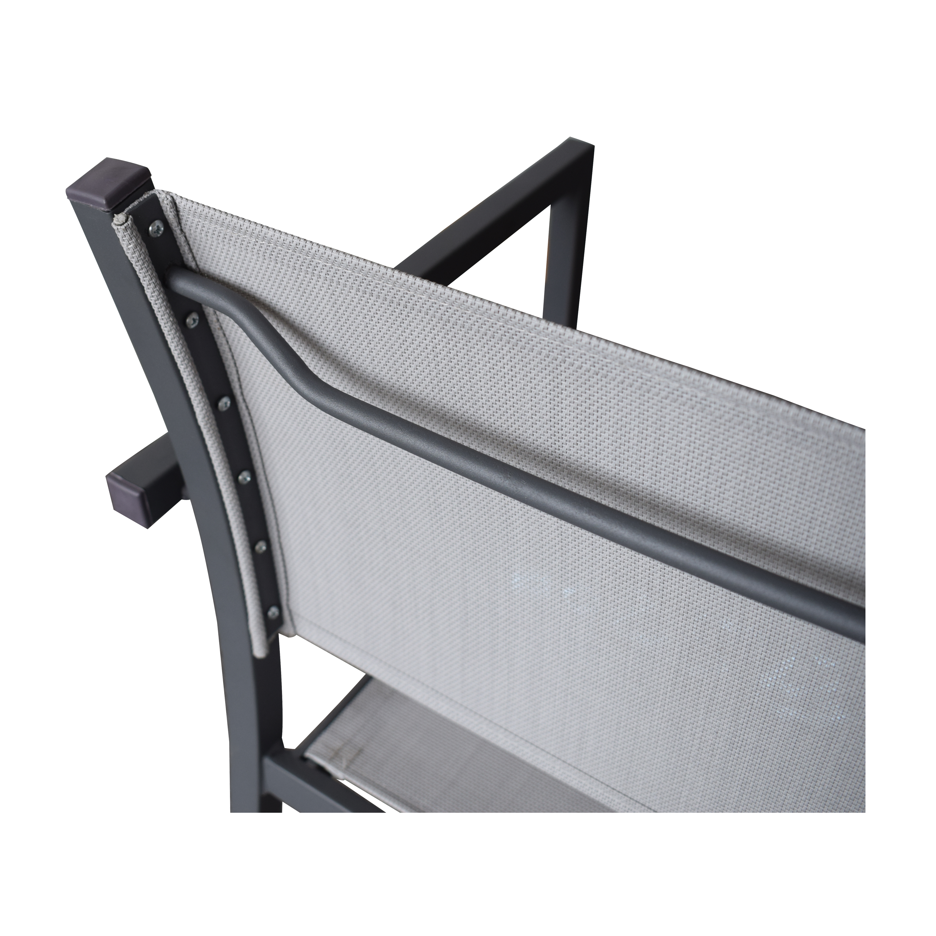 Sedia da giardino con braccioli Contemporary, struttura e seduta in textilene antracite - 5