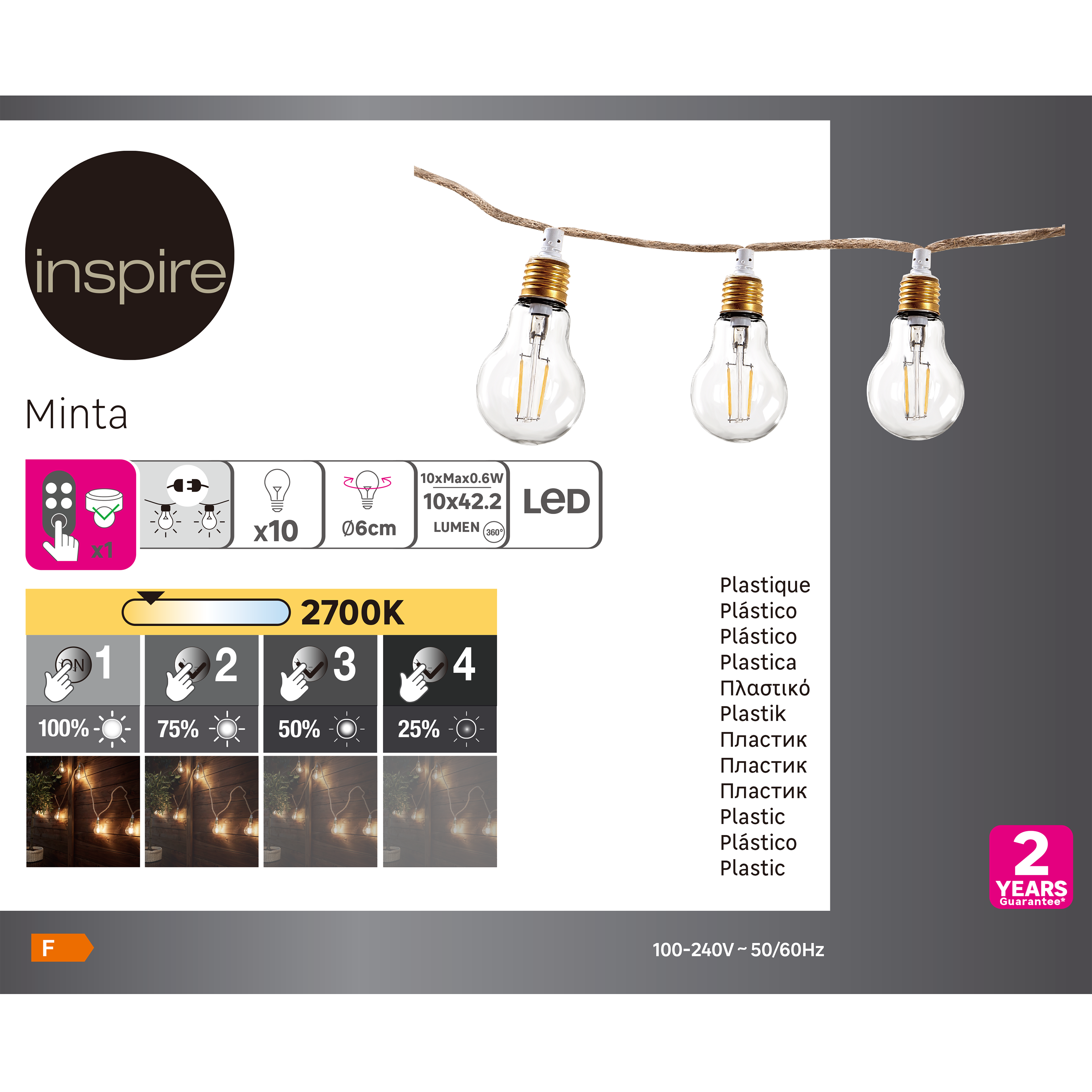 Girlanda świetlna Minta 5 m 10 x LED Inspire - 16