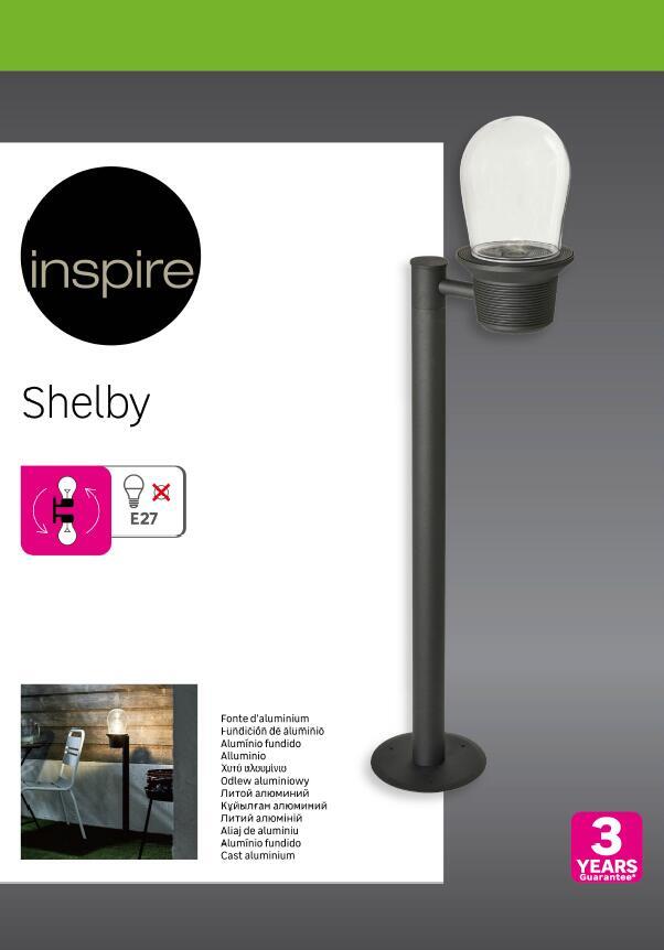 Lampione da giardino, Shelby H 138 cm, nero, IP44 INSPIRE - 10
