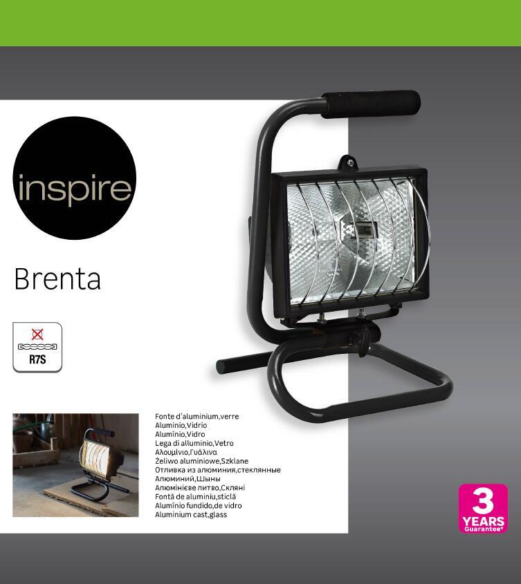 Faro da esterno Brenta in alluminio nero MAX500W INSPIRE - 5