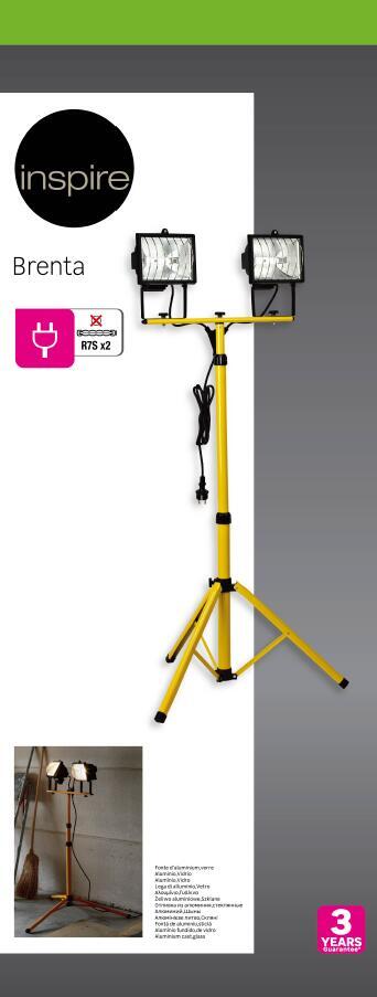 Faro da esterno Brenta in alluminio nero 2xMAX500W INSPIRE - 6