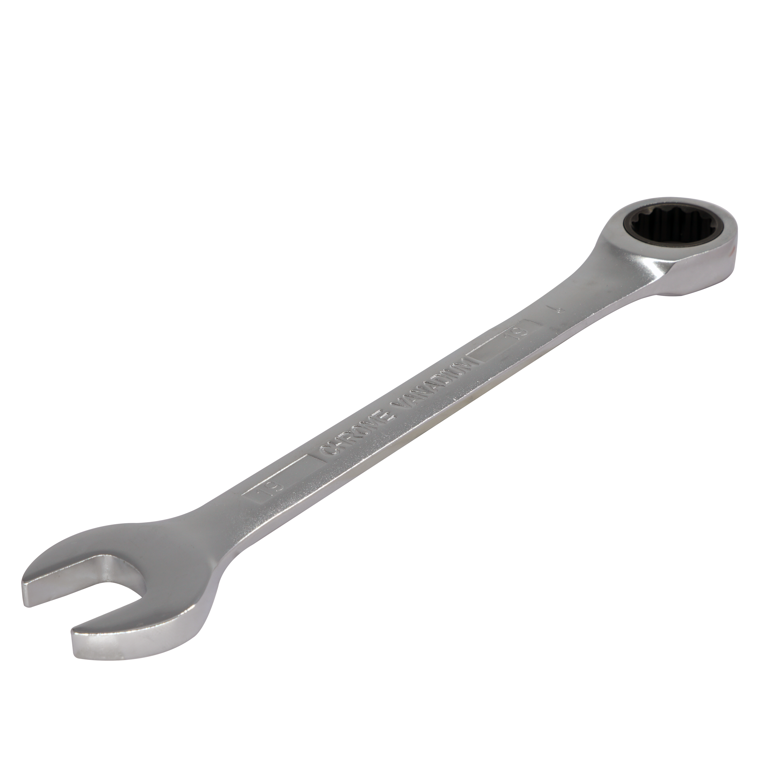 Klucz płasko-oczkowy z grzechotką CRV 19 mm Dexter