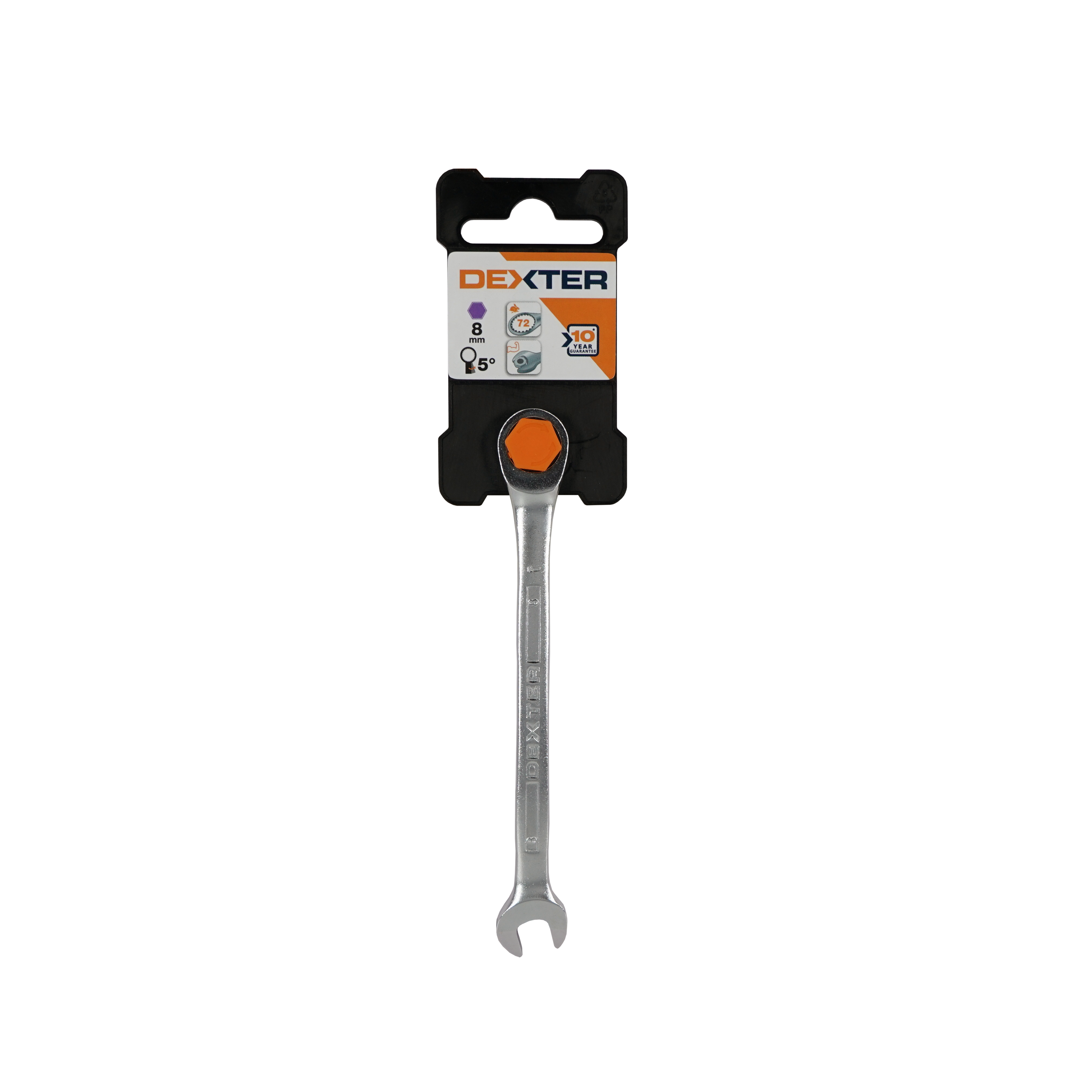 Klucz płasko-oczkowy z grzechotką CRV 8 mm Dexter - 2