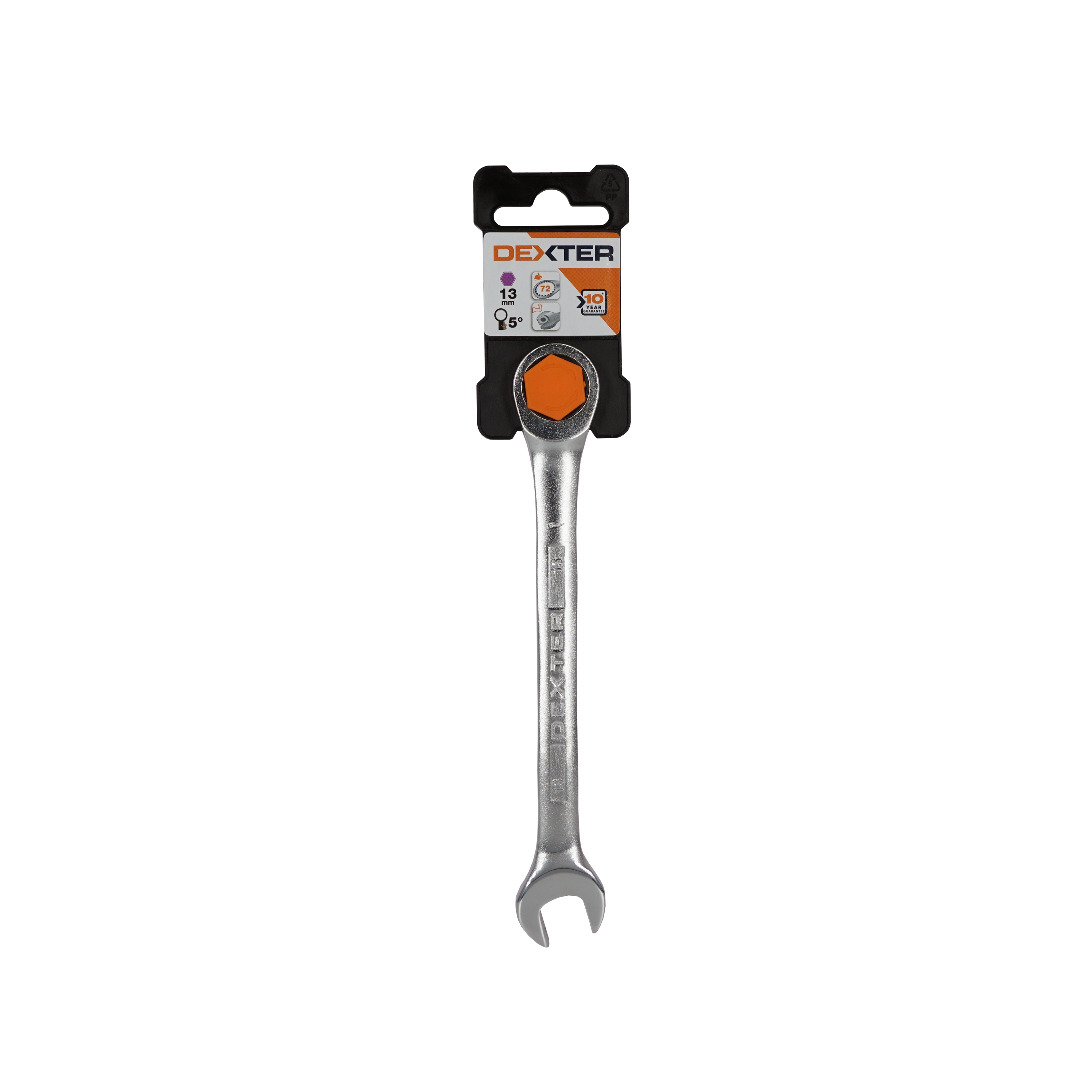 Klucz płasko-oczkowy z grzechotką CRV 13 mm Dexter - 2