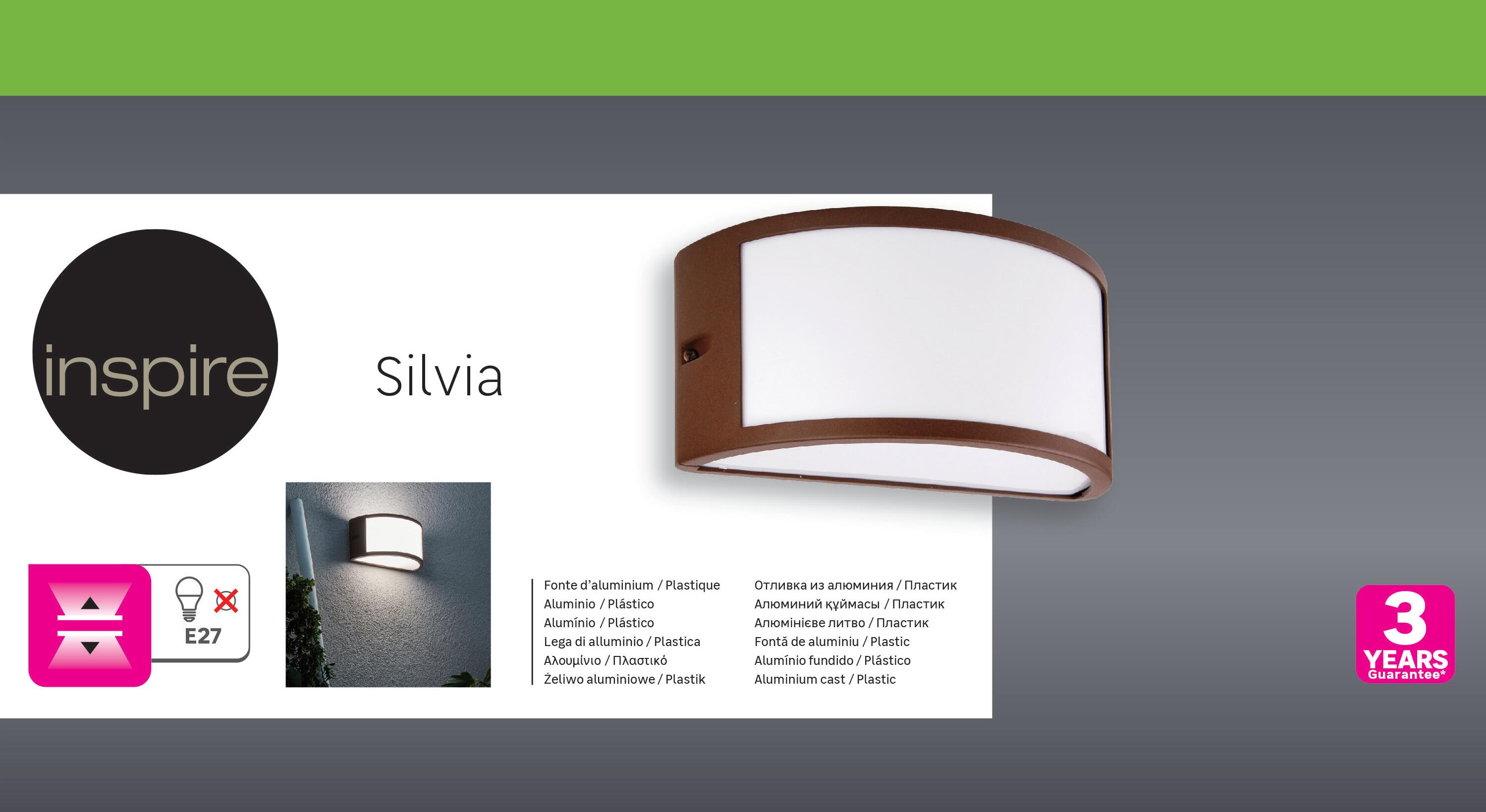 Applique rustico da esterno Silvia ruggine IP44 E27 INSPIRE - 6