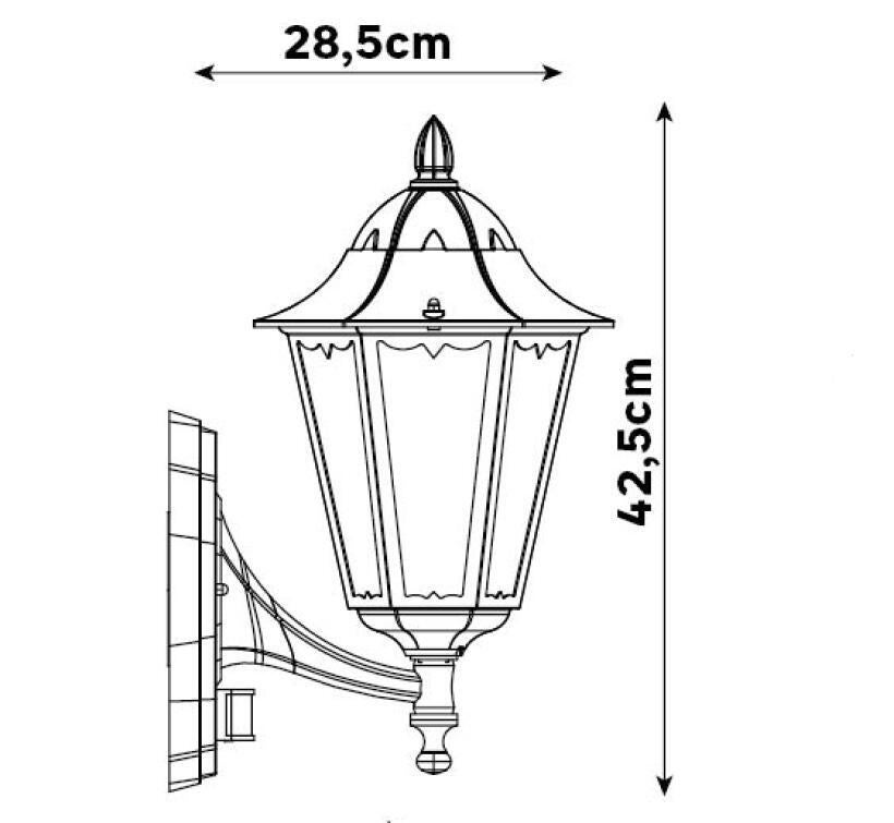 Applique rustico da esterno Monza nero con sensore di movimento IP44 E27 INSPIRE - 4