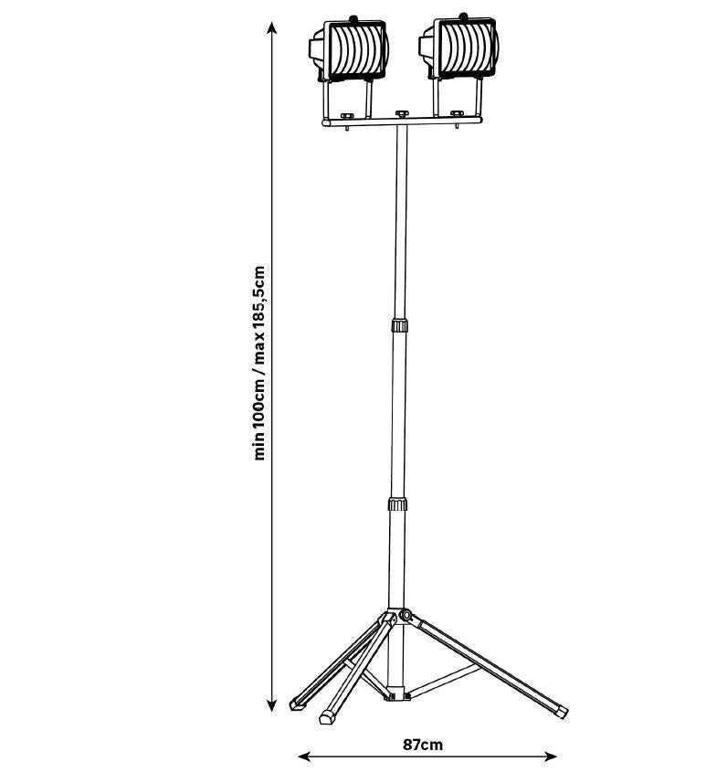 Faro da esterno Brenta in alluminio nero 2xMAX500W INSPIRE - 4