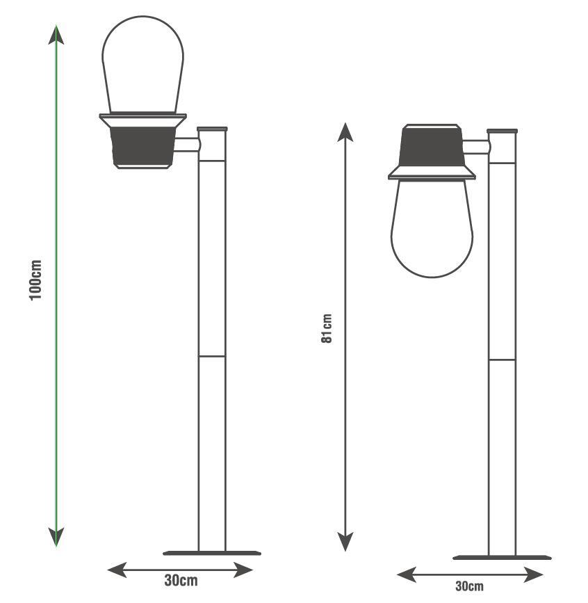 Lampione da giardino, Shelby H 138 cm, nero, IP44 INSPIRE - 6