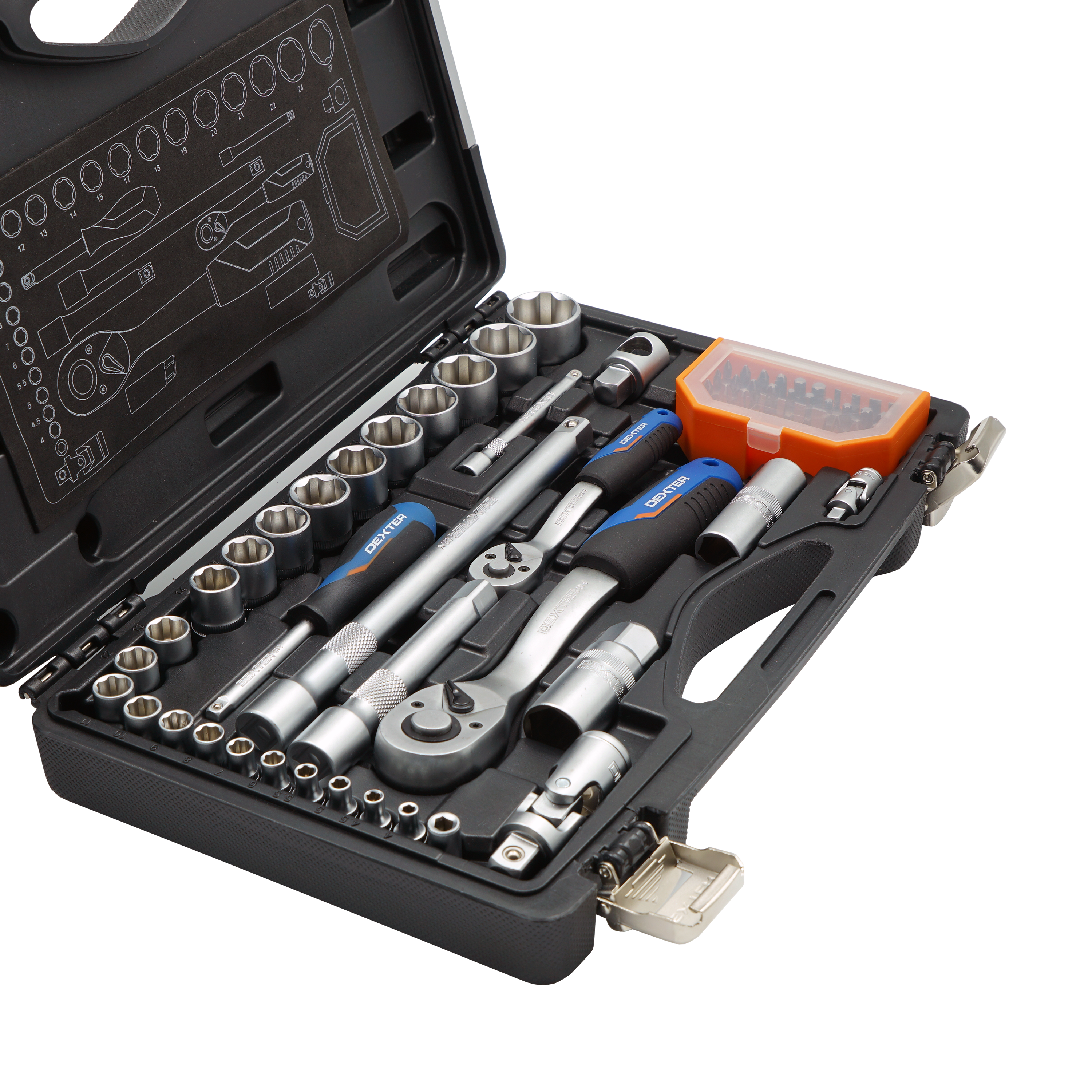 Zestaw kluczy nasadowych 64 szt. Dexter - Leroy Merlin