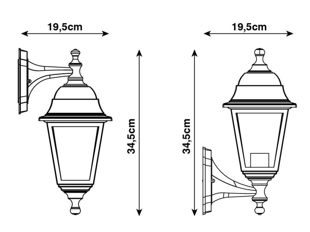 Applique classico da esterno Sima nero IP44 E27 - 5