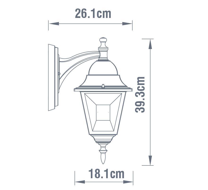 Applique rustico da esterno Chester nero IP44 E27 INSPIRE - 5