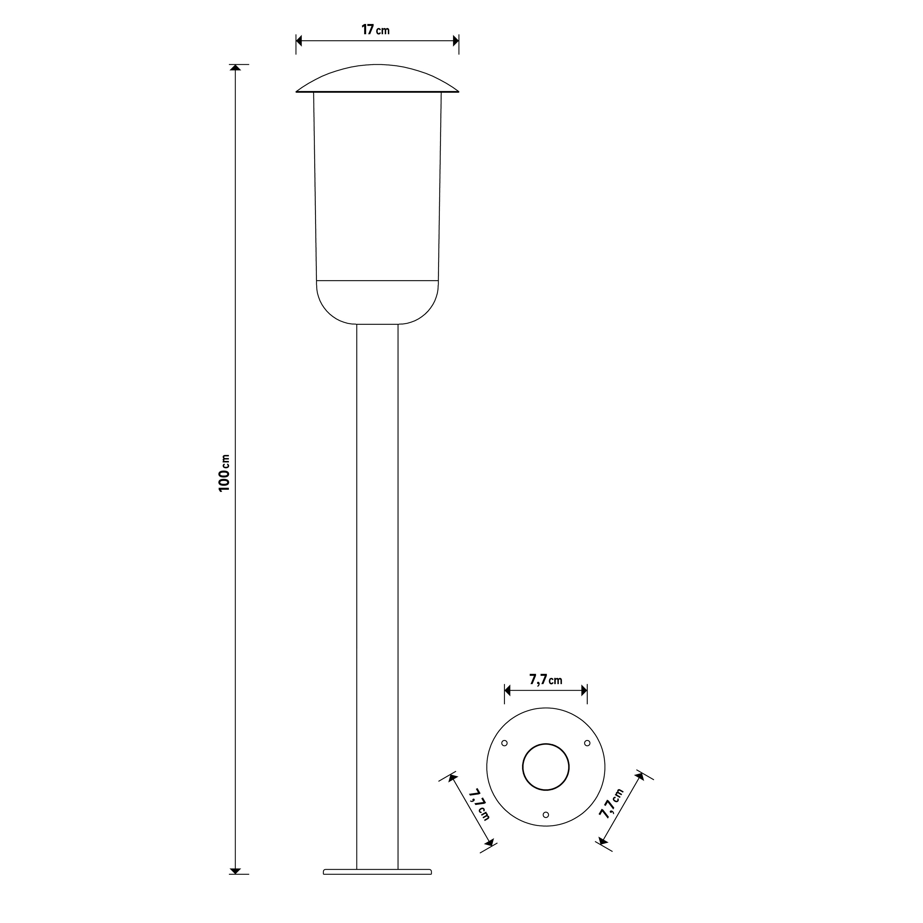 Lampione da giardino, Harvey H 100 cm, argento, IP44 INSPIRE - 6