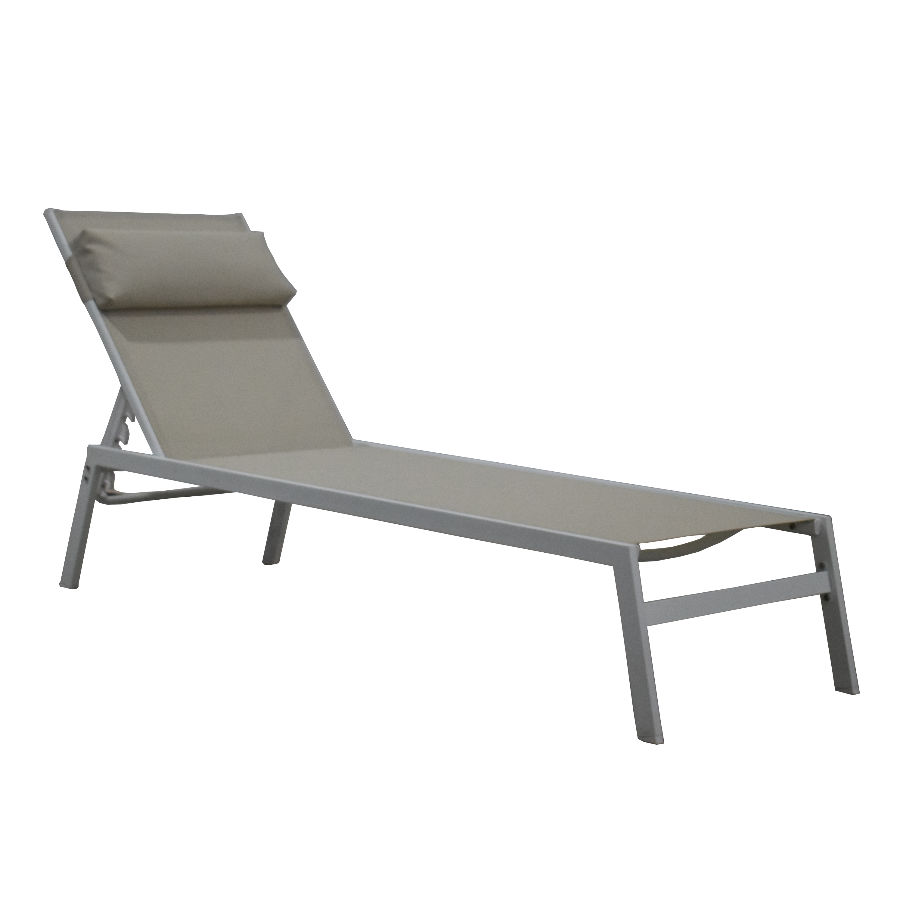 Espreguiçadeira de metal bege Naterial Riba - 13