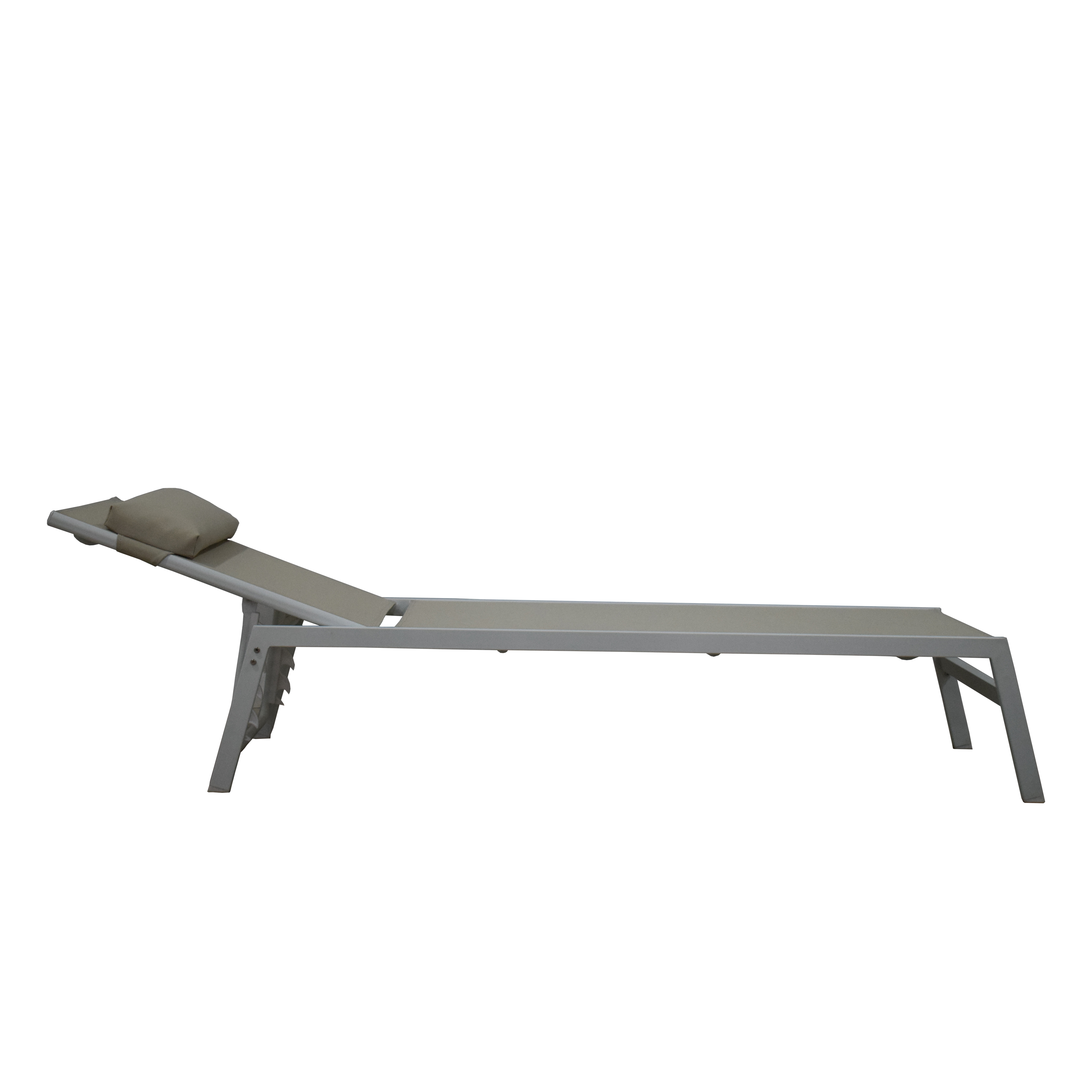 Espreguiçadeira de metal bege Naterial Riba - 14