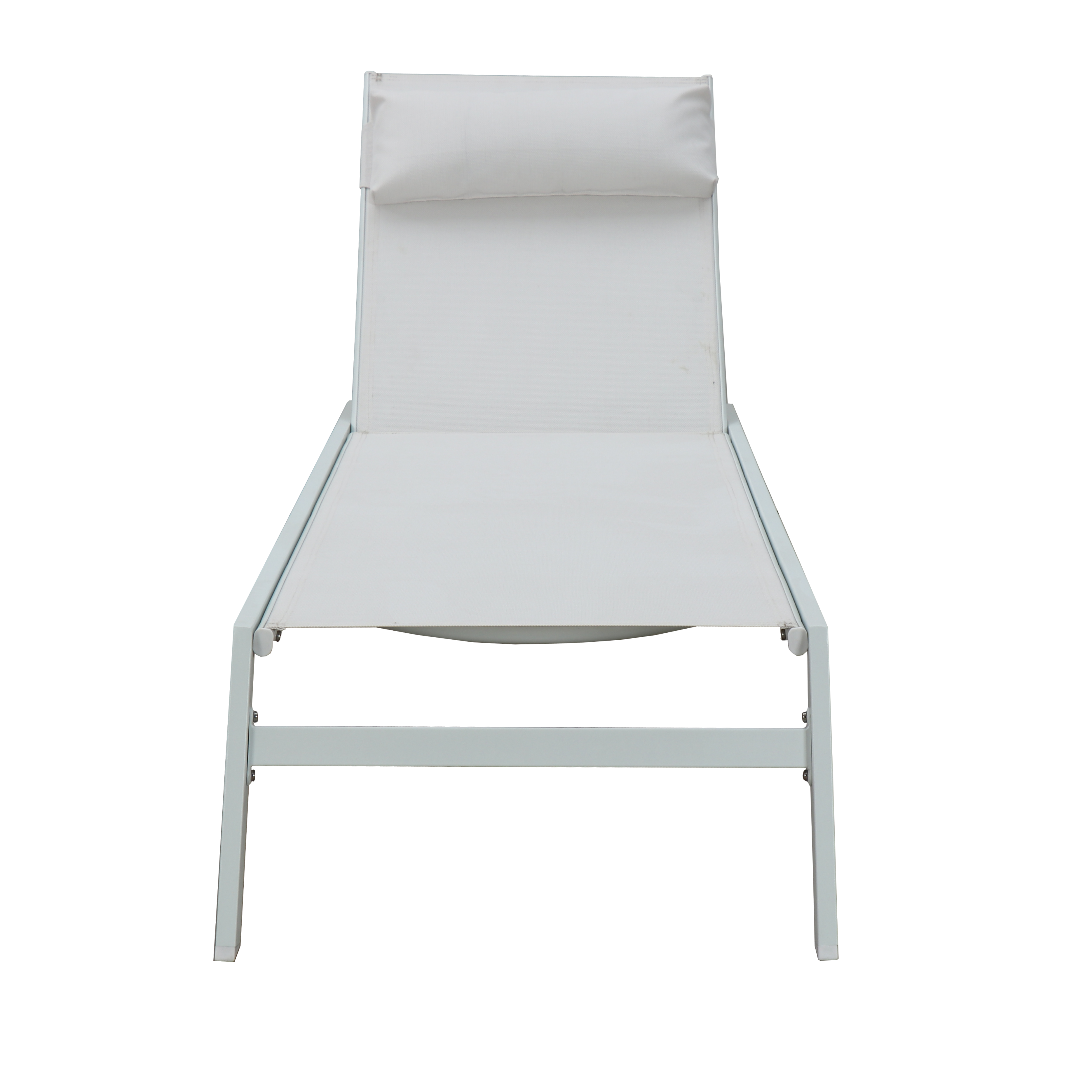 Tumbona de jardín NATERIAL Riba de metal blanco 61x33x199 cm - 8