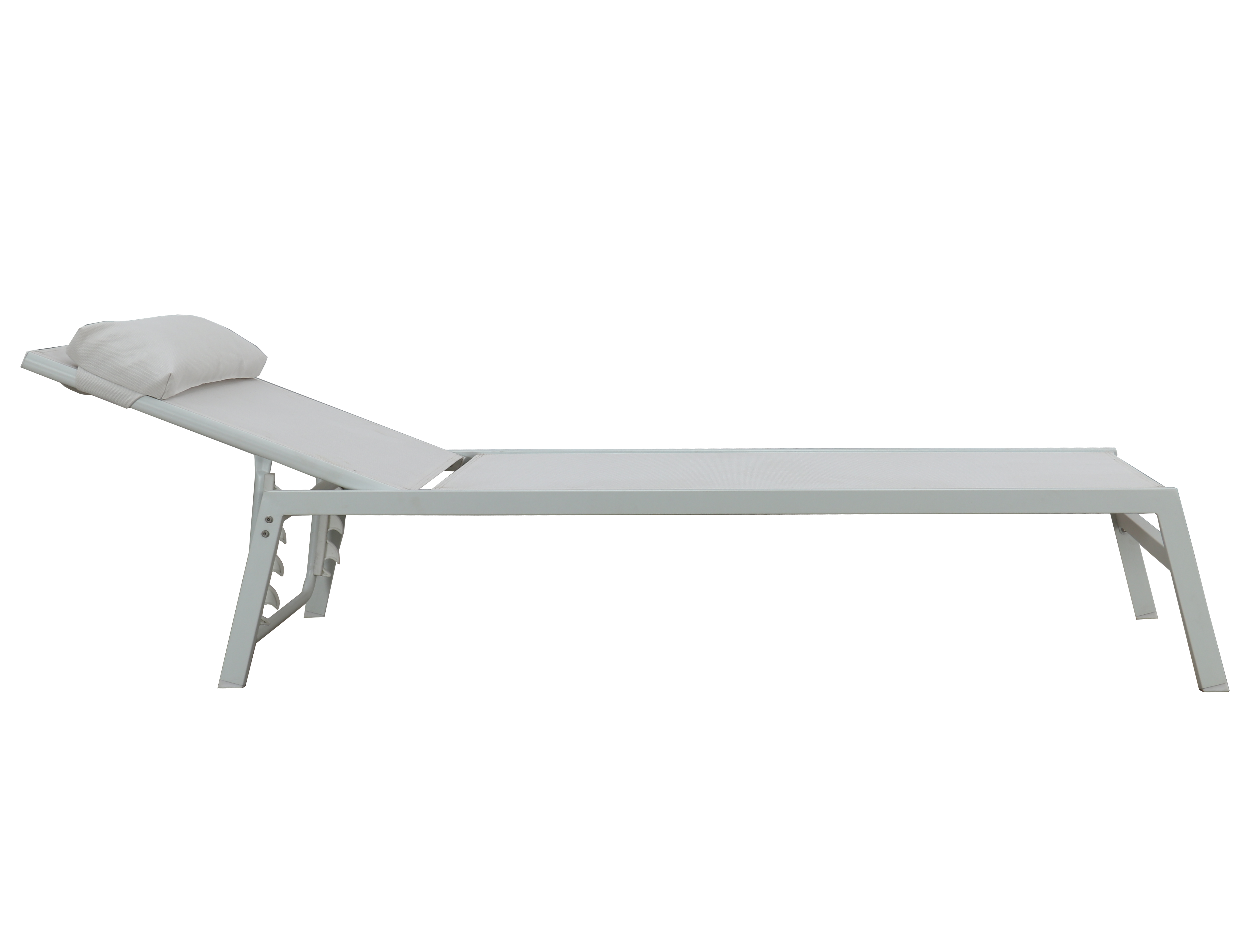 Tumbona de jardín NATERIAL Riba de metal blanco 61x33x199 cm - 4