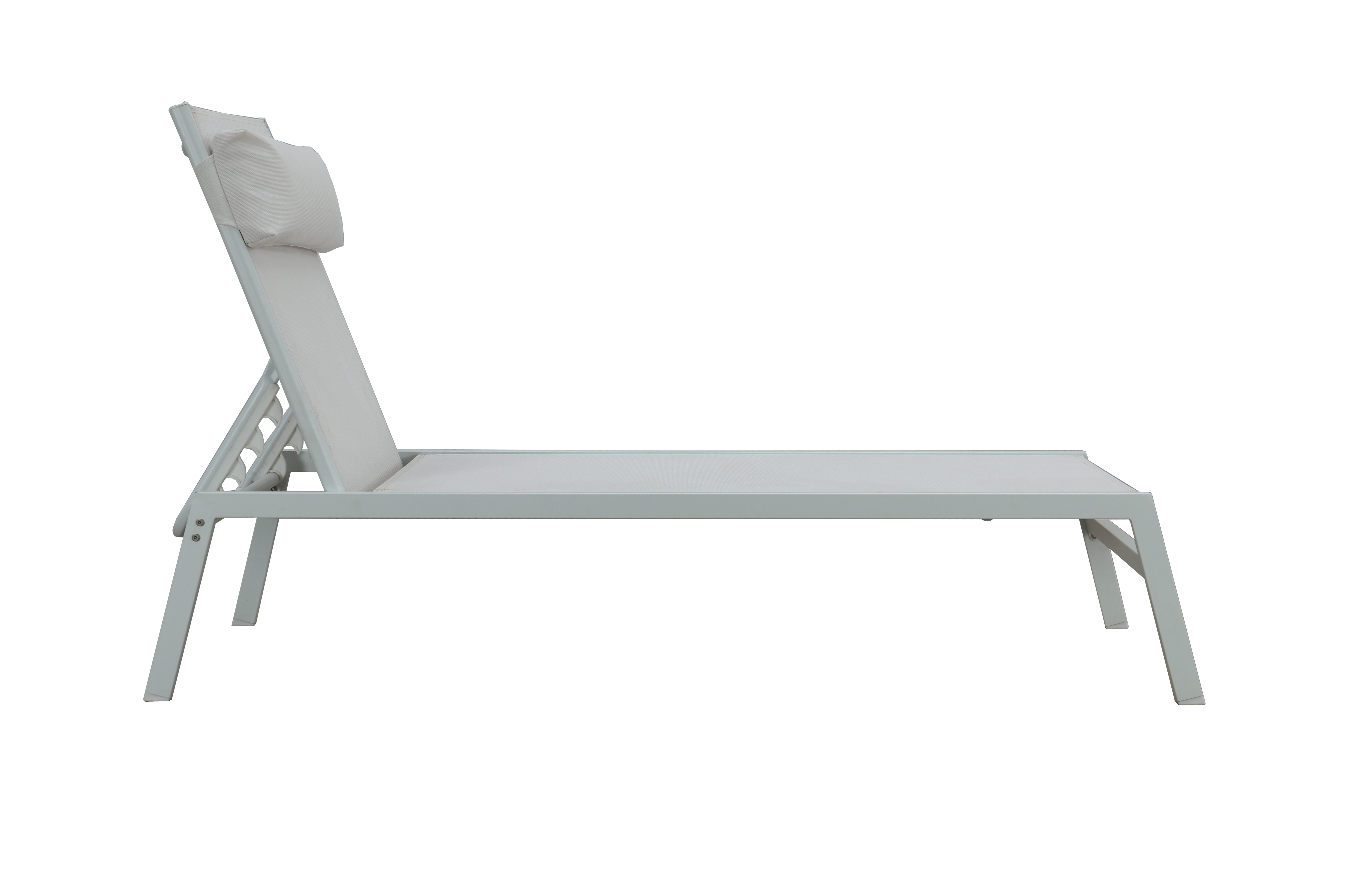 Tumbona de jardín NATERIAL Riba de metal blanco 61x33x199 cm - 10