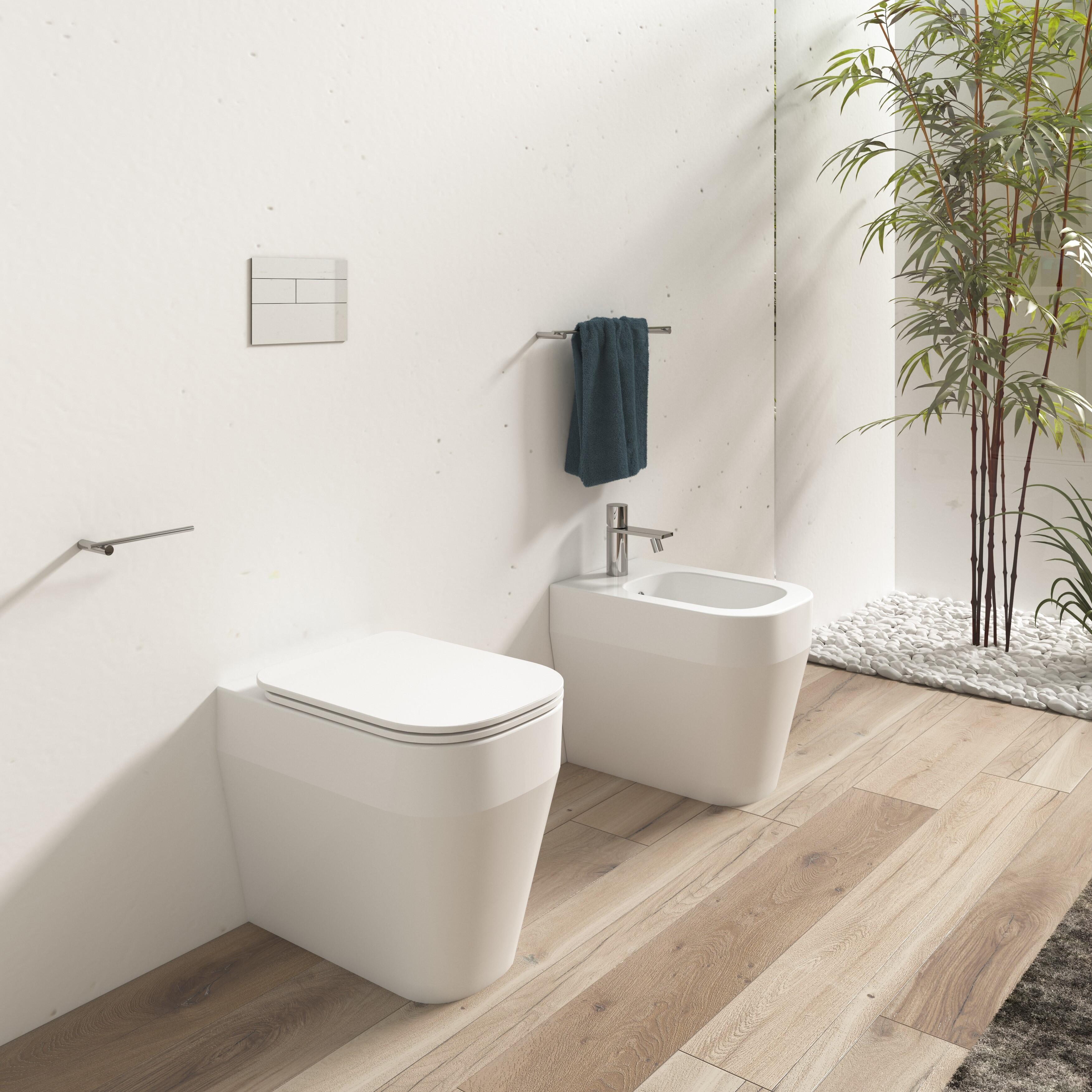Vaso WC filomuro OLYMPIA CERAMICA tutto evo senza brida, sedile escluso P 53 x L 36 x H 42.5 cm bianco - 5