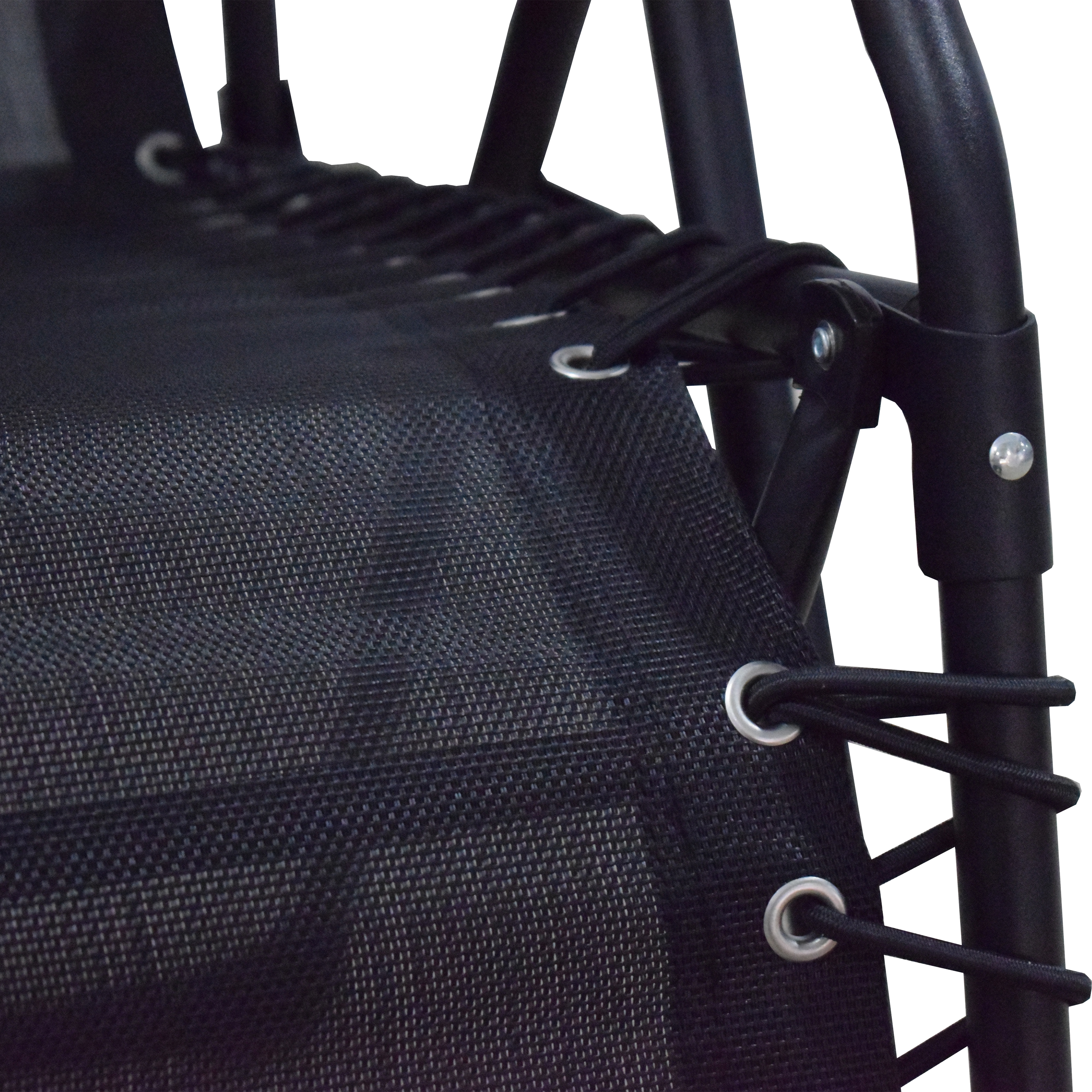 Sedia a sdraio da giardino con cuscino nero e braccioli Zero Gravity struttura in acciaio nero, seduta in textilene nero - 19