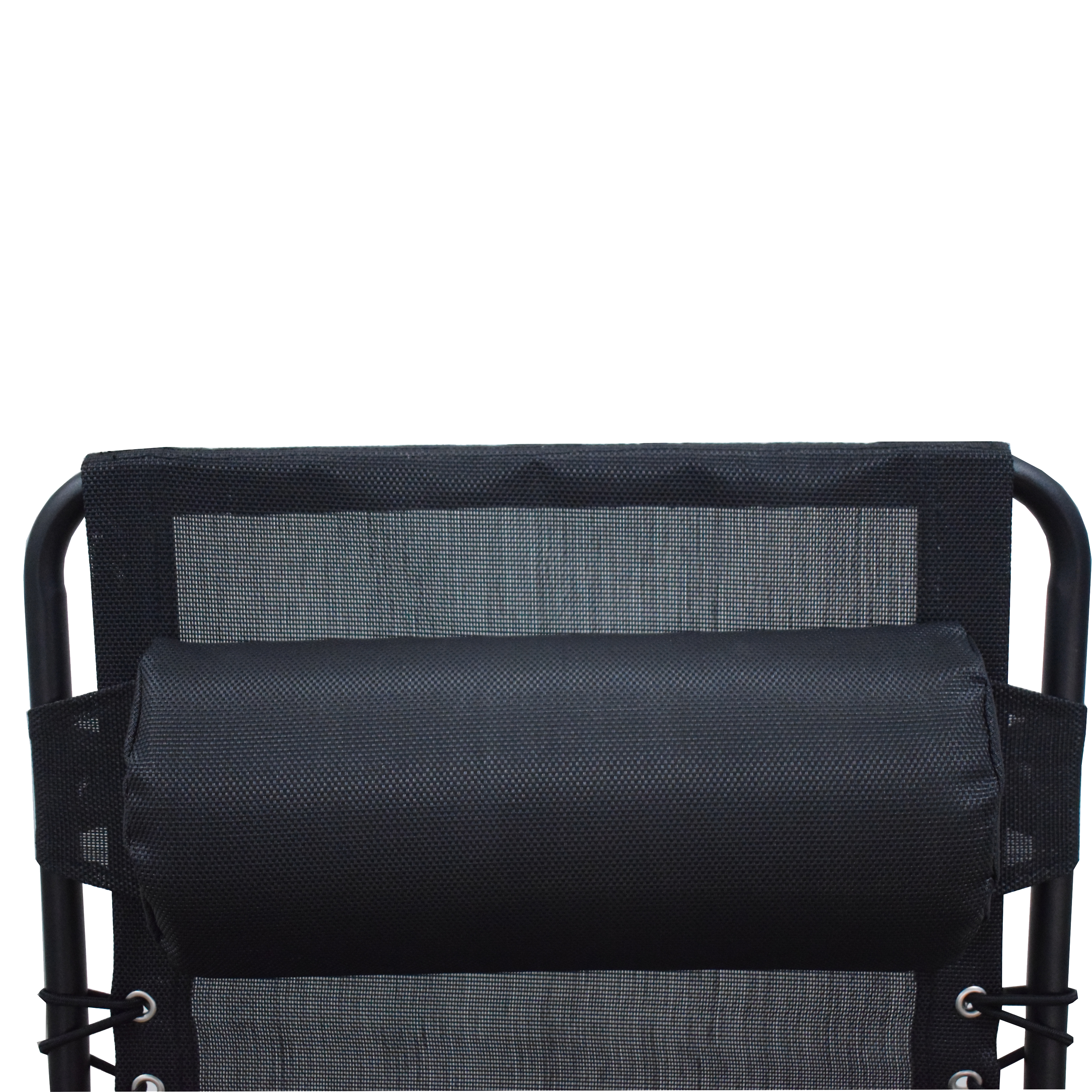 Sedia a sdraio da giardino con cuscino nero e braccioli Zero Gravity struttura in acciaio nero, seduta in textilene nero - 18